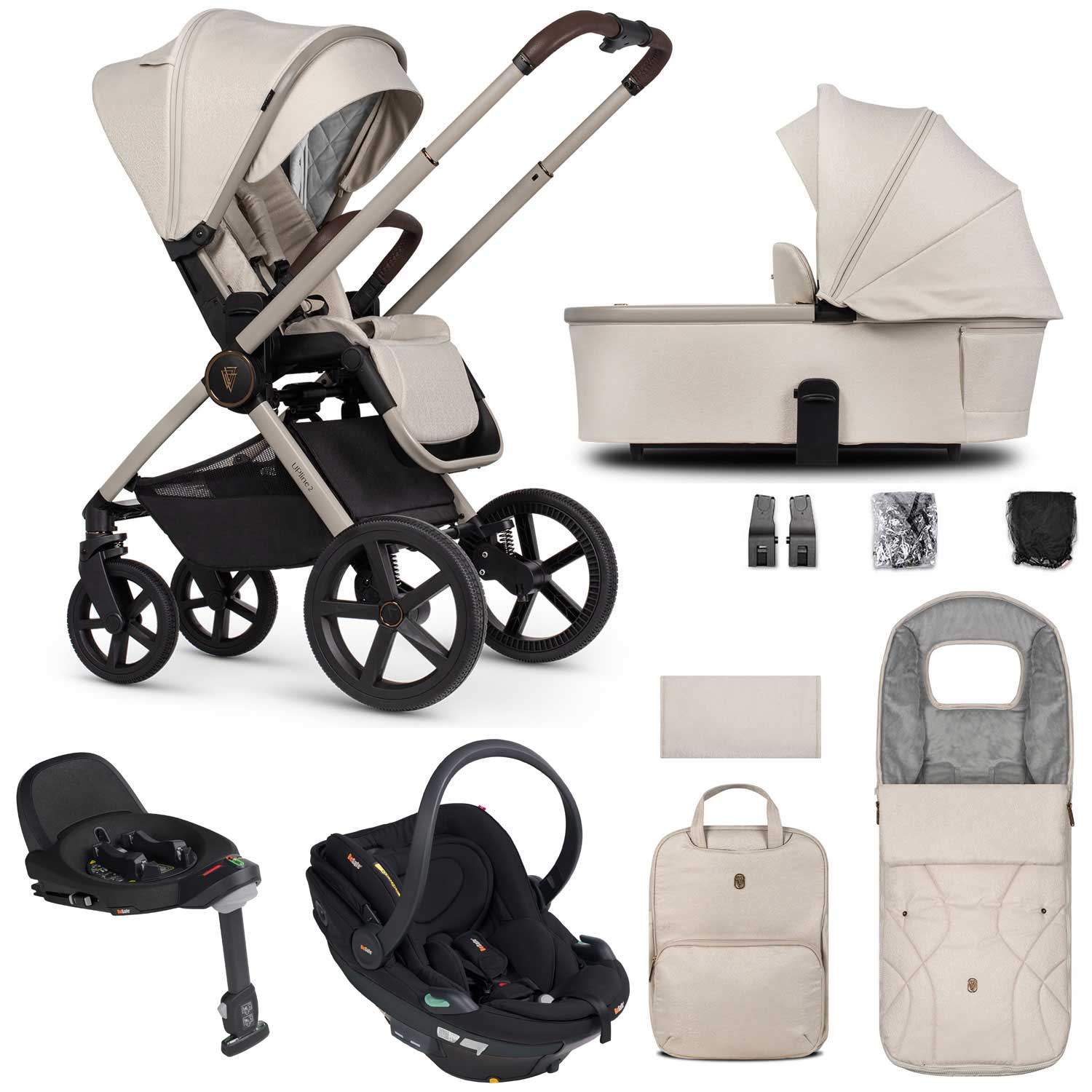 Venicci travel systems Venicci Tinum Upline 2 3in1 BeSafe Travel System - Stone Beige 19120-UPL-BEY-STO