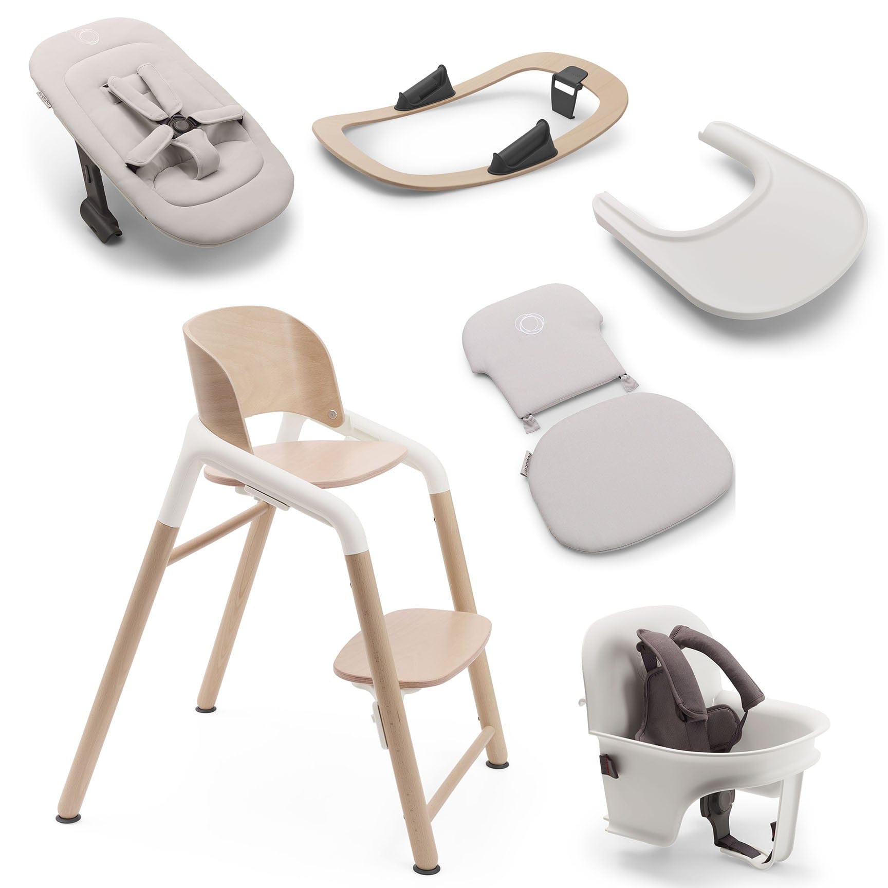 Bugaboo baby highchairs Bugaboo Giraffe Highchair Complete Newborn Bundle - Wood White 12269-WOO-WHT