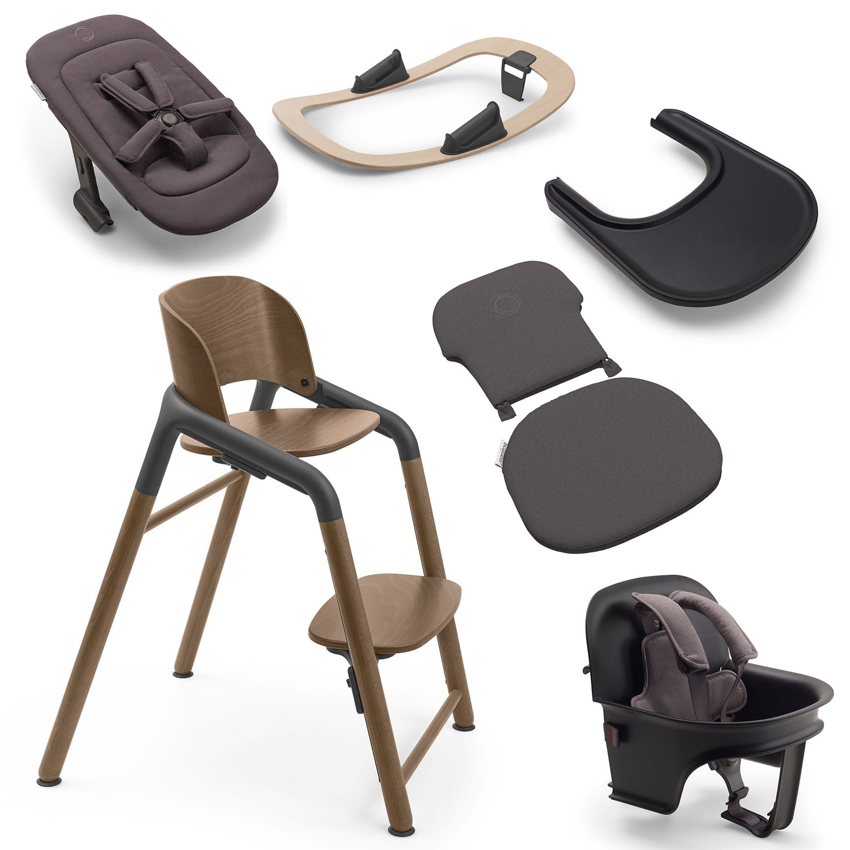 Bugaboo baby highchairs Bugaboo Giraffe Highchair Complete Newborn Bundle - Wood Grey