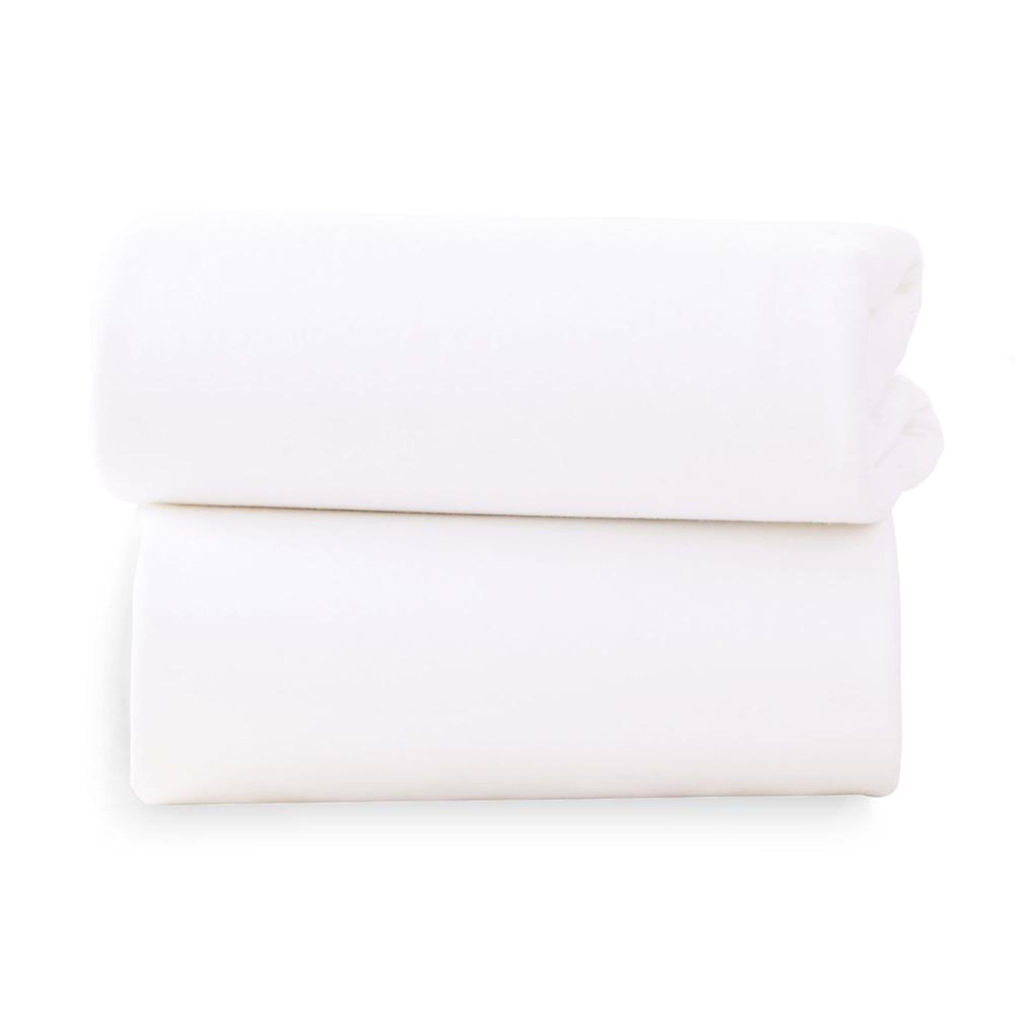 Clair De Lune cot bed sheets Clair De Lune 2 Pack Universal Bedside Crib Fitted Sheets White CL5957WE