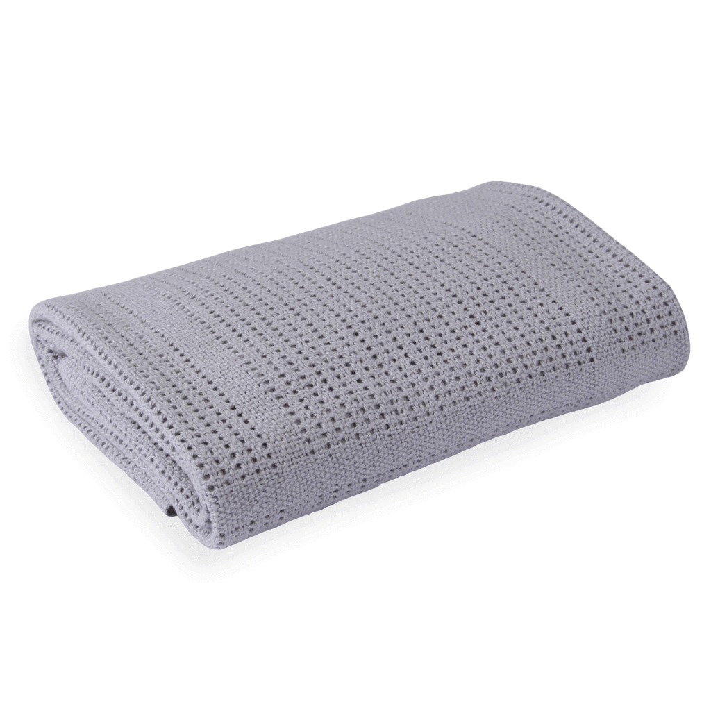 Clair De Lune cot blankets Clair De Lune Cellular Cot Blanket Grey CL4984GY