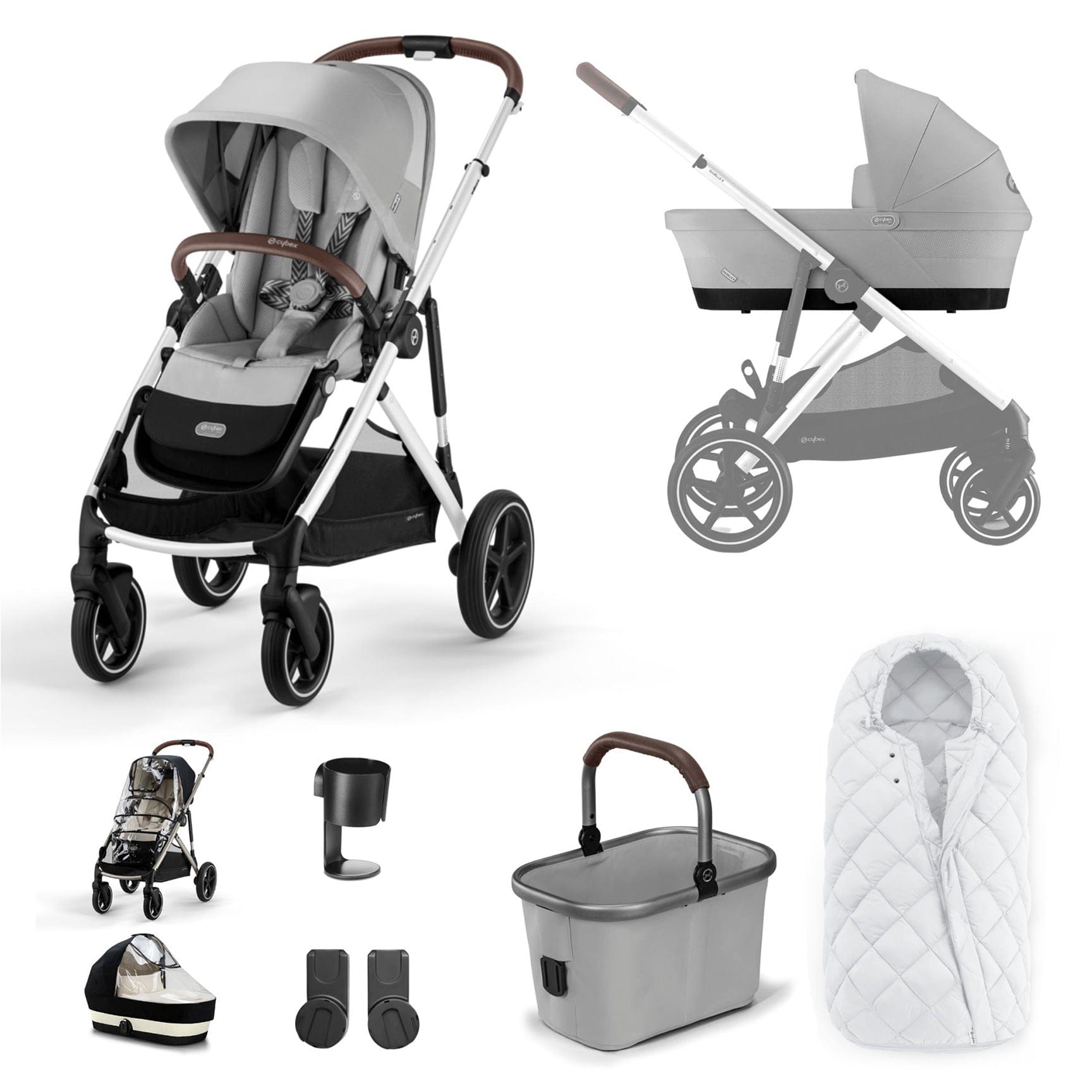 Cybex baby prams Cybex Gazelle S Essential Bundle - Silver/Lava Grey 12766-SLV-LAV-GRY