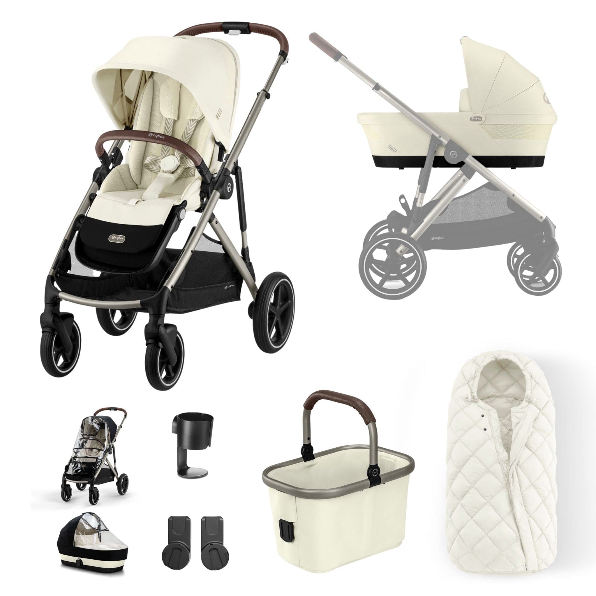 Cybex baby prams Cybex Gazelle S Essential Bundle - Taupe/Seashell Beige 12767-TPE-SEA-BEI