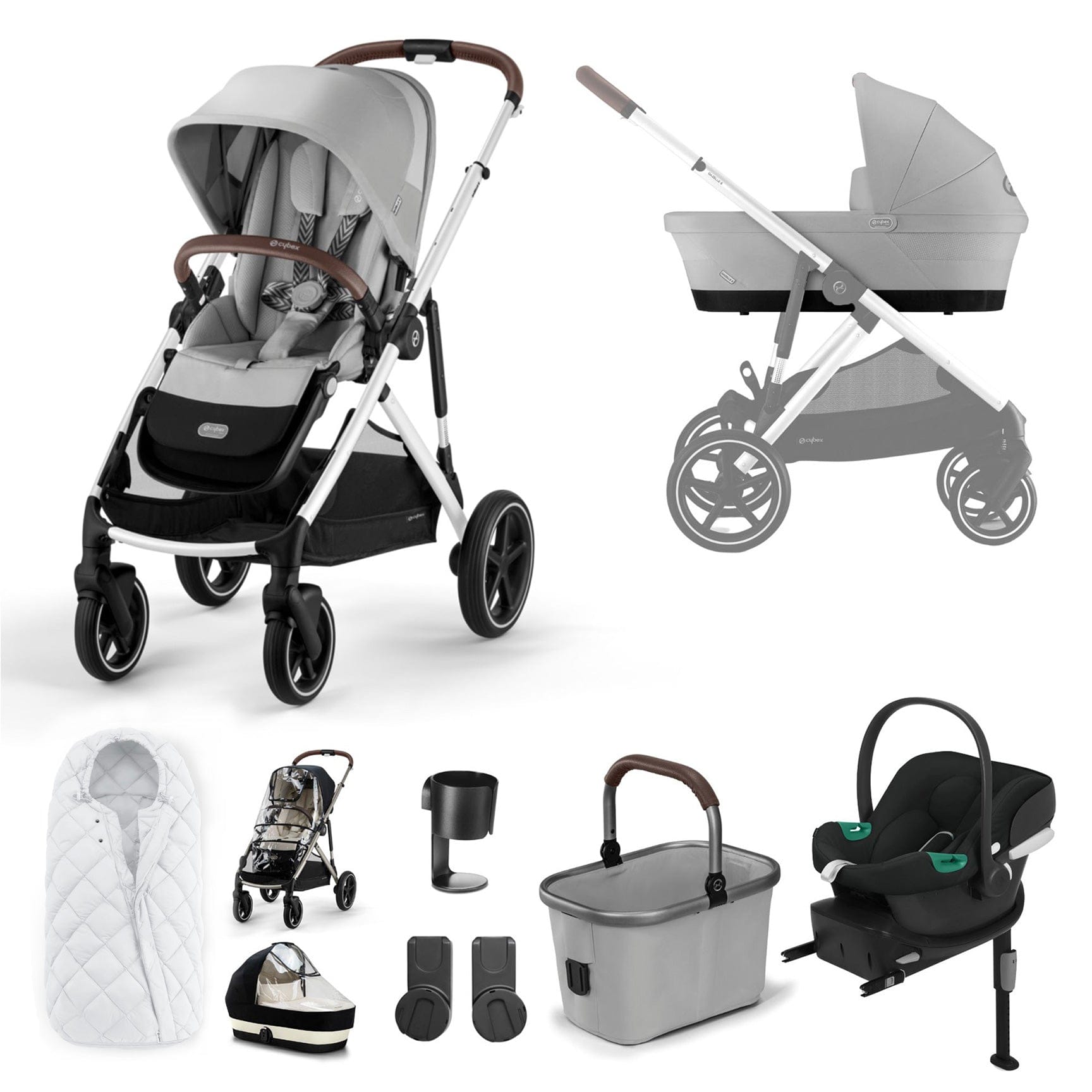 Cybex baby prams Cybex Gazelle S Comfort Bundle - Silver/Lava Grey 12770-SLV-LAV-GRY