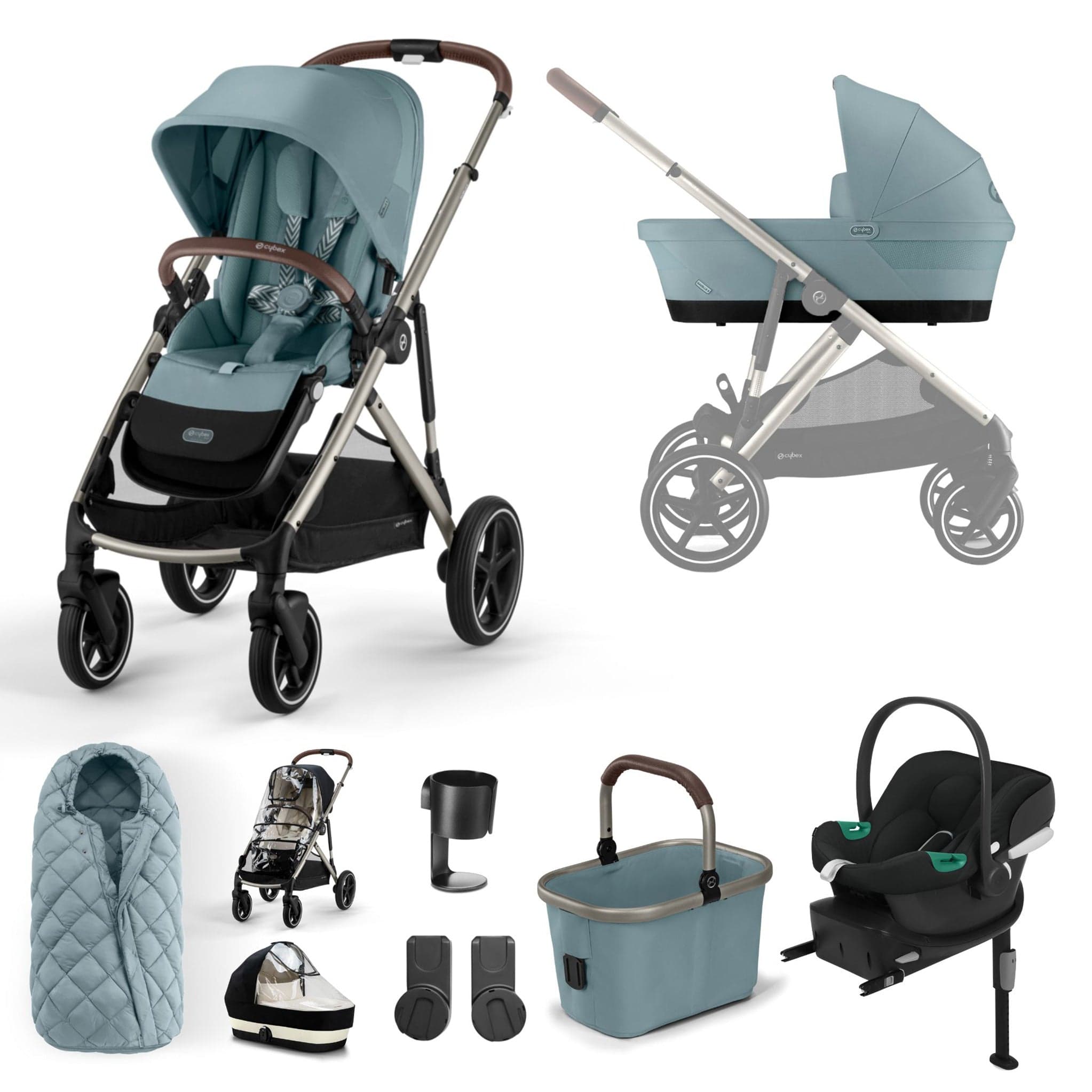 Cybex baby prams Cybex Gazelle S Comfort Bundle - Taupe/Sky Blue 12772-TPE-SKY-BLU