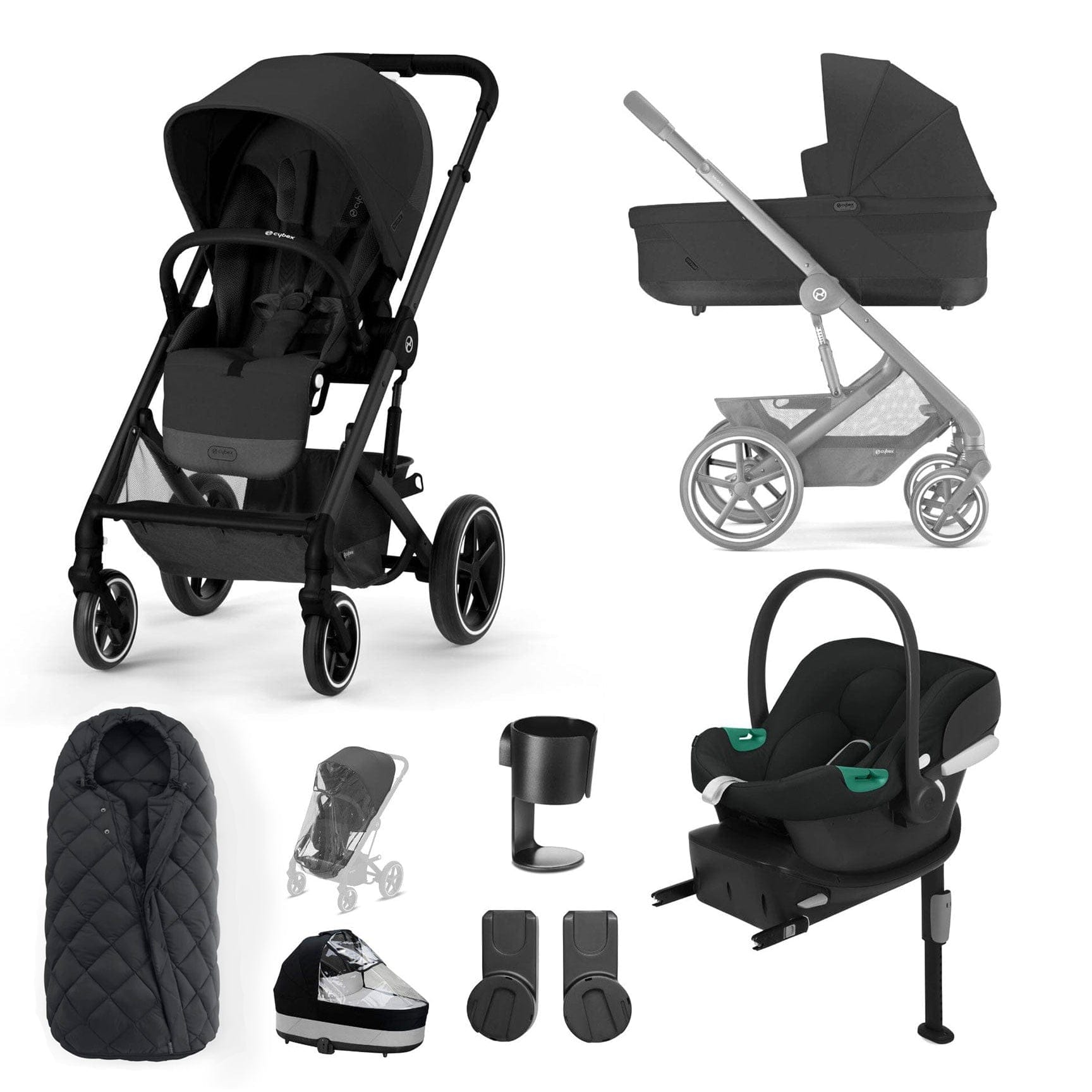 Cybex Travel Systems Cybex Balios S Lux Comfort Bundle - Black/Moon Black 127454-BLK-MOO-BLK