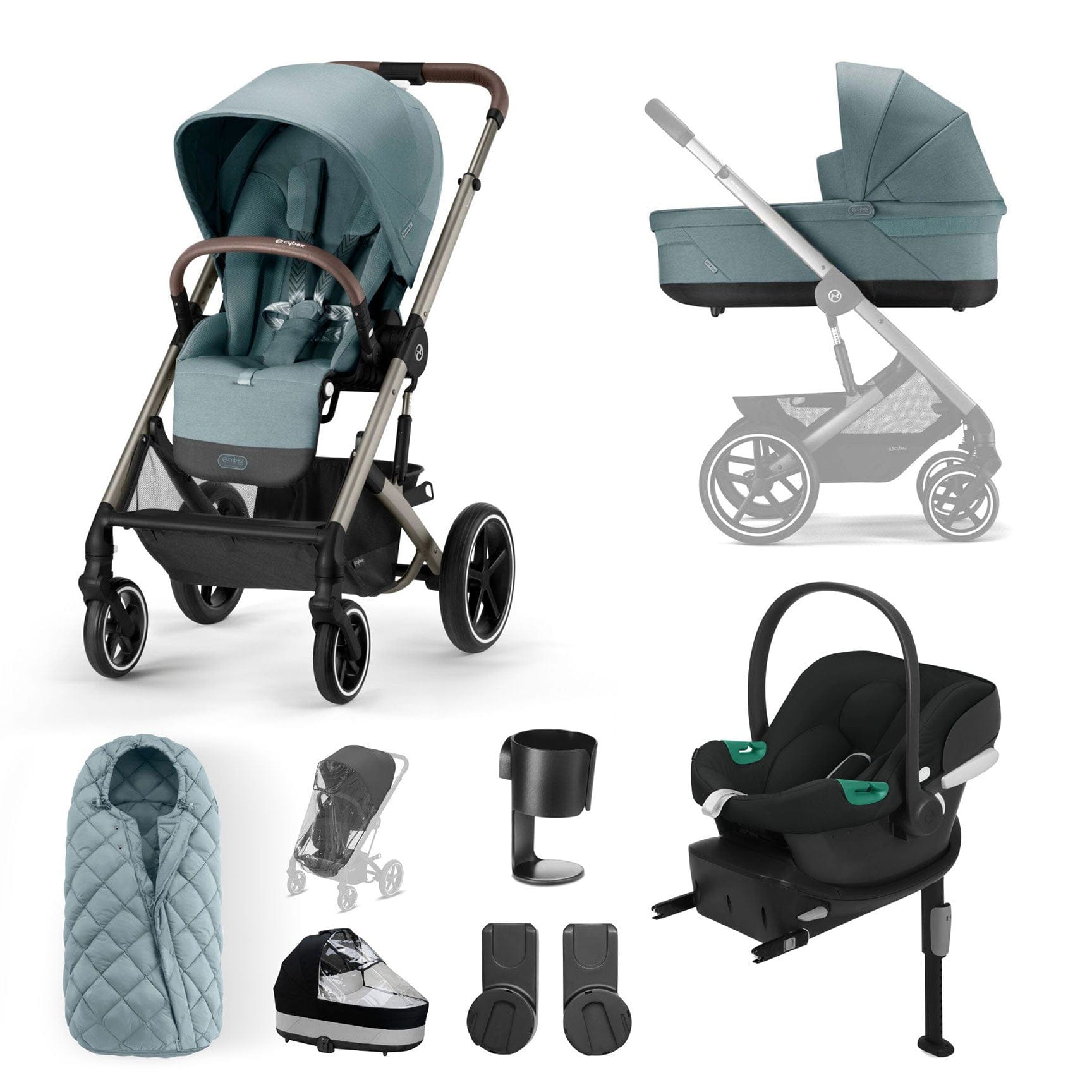 Cybex Travel Systems Cybex Balios Comfort Bundle - Taupe/Sky Blue 127458-TPE-SKY-BLU