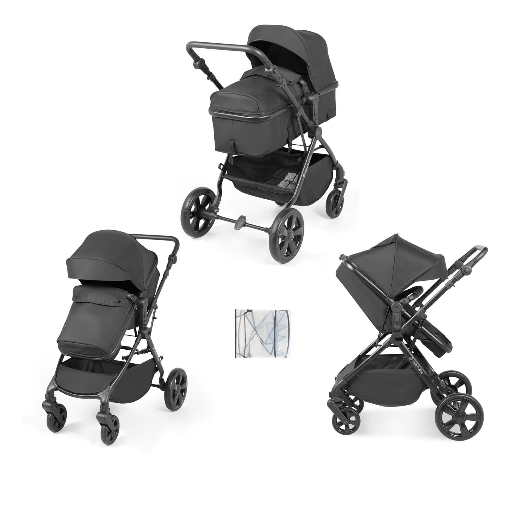 Ickle Bubba Comet 2in1 Plus Carrycot & Pushchair Black