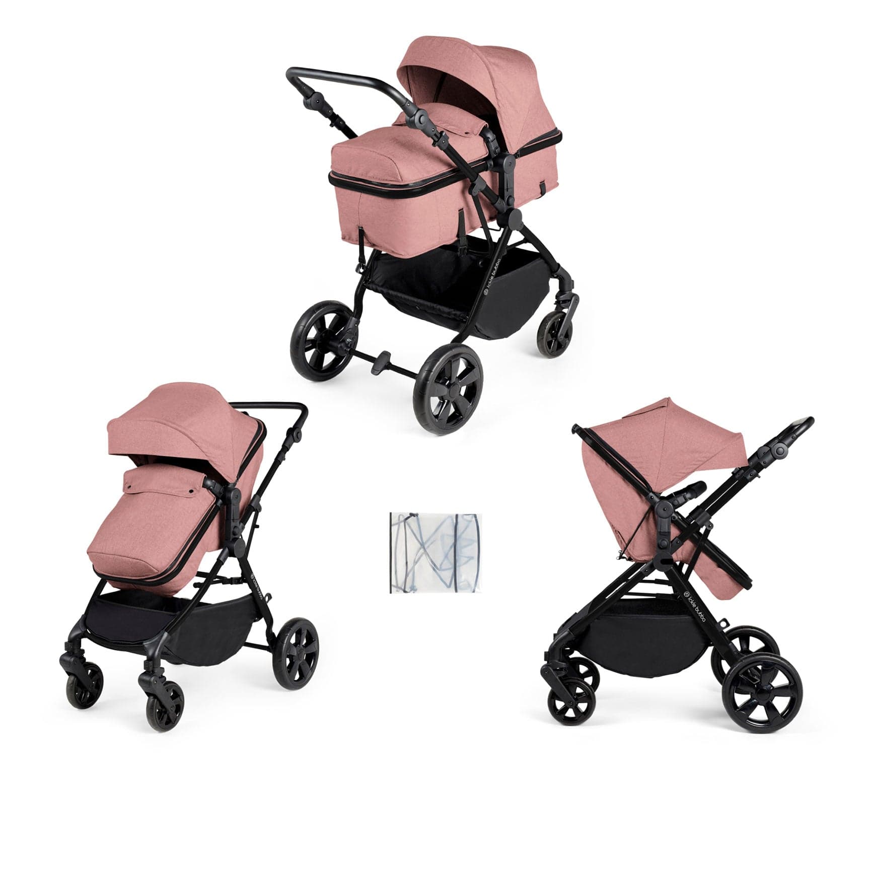 Ickle Bubba baby prams Ickle Bubba Comet 2-in-1 Plus Carrycot & Pushchair - Dusty Pink 10-008-001-134