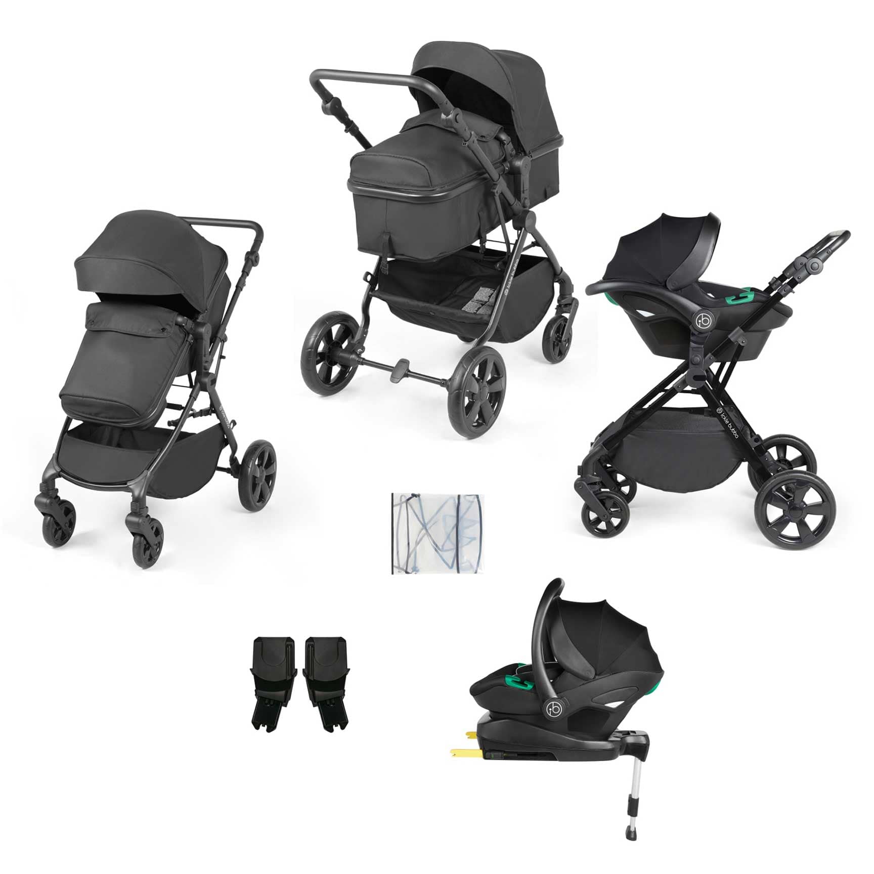 Ickle Bubba baby prams Ickle Bubba Comet All-in-One I-Size Travel System with Isofix Base - Black 10-008-300-002