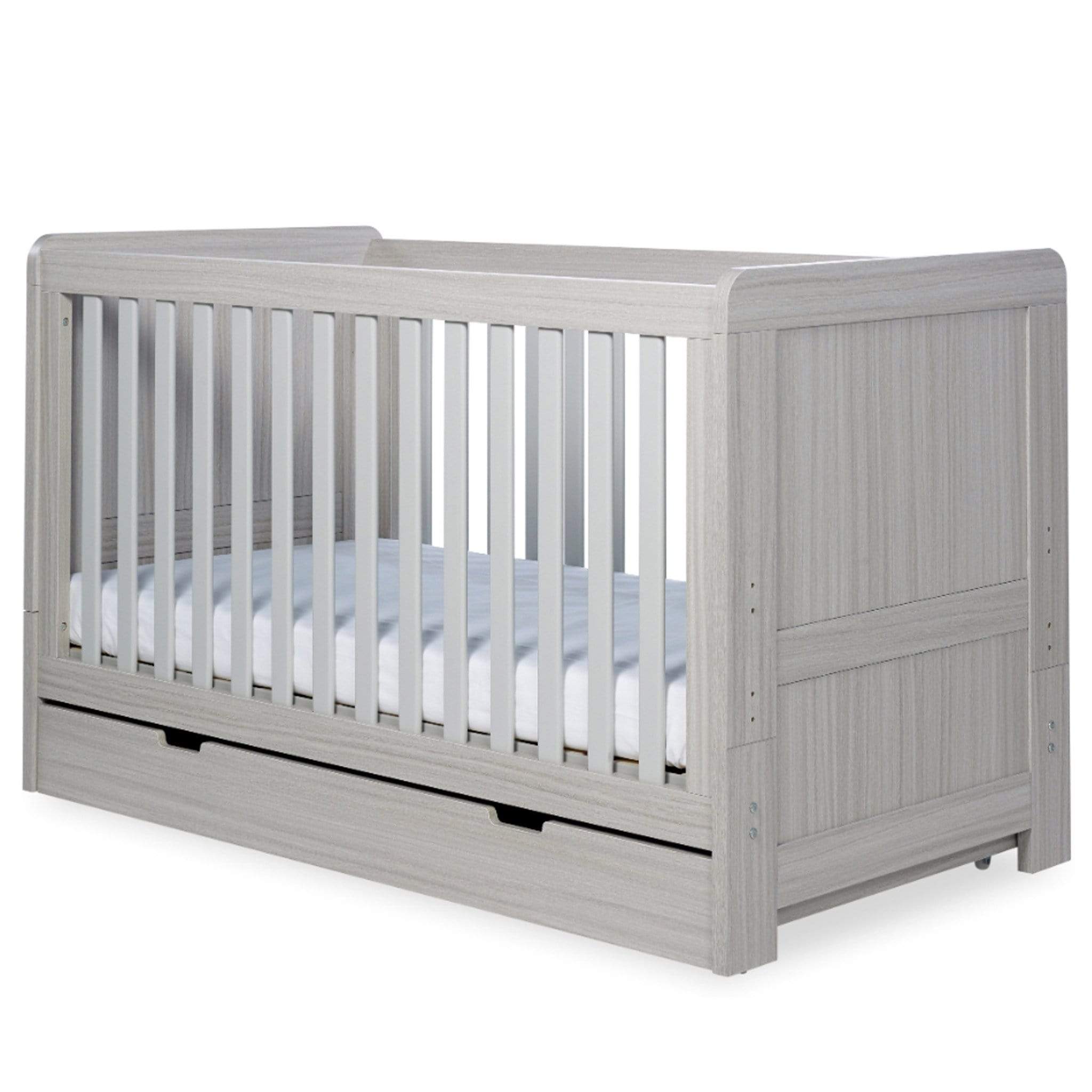 Ickle Bubba Cot Beds Ickle Bubba Pembrey Cotbed & Under Drawer Ash Grey