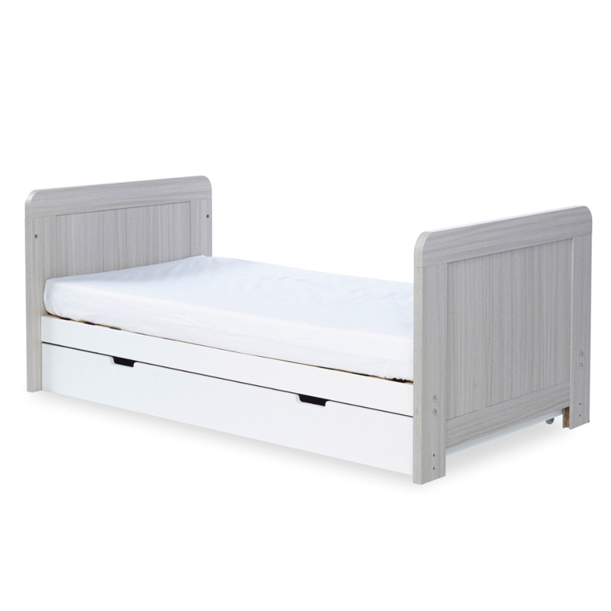 Ickle Bubba Cot Beds Ickle Bubba Pembrey Cotbed & Under Drawer Ash Grey & White