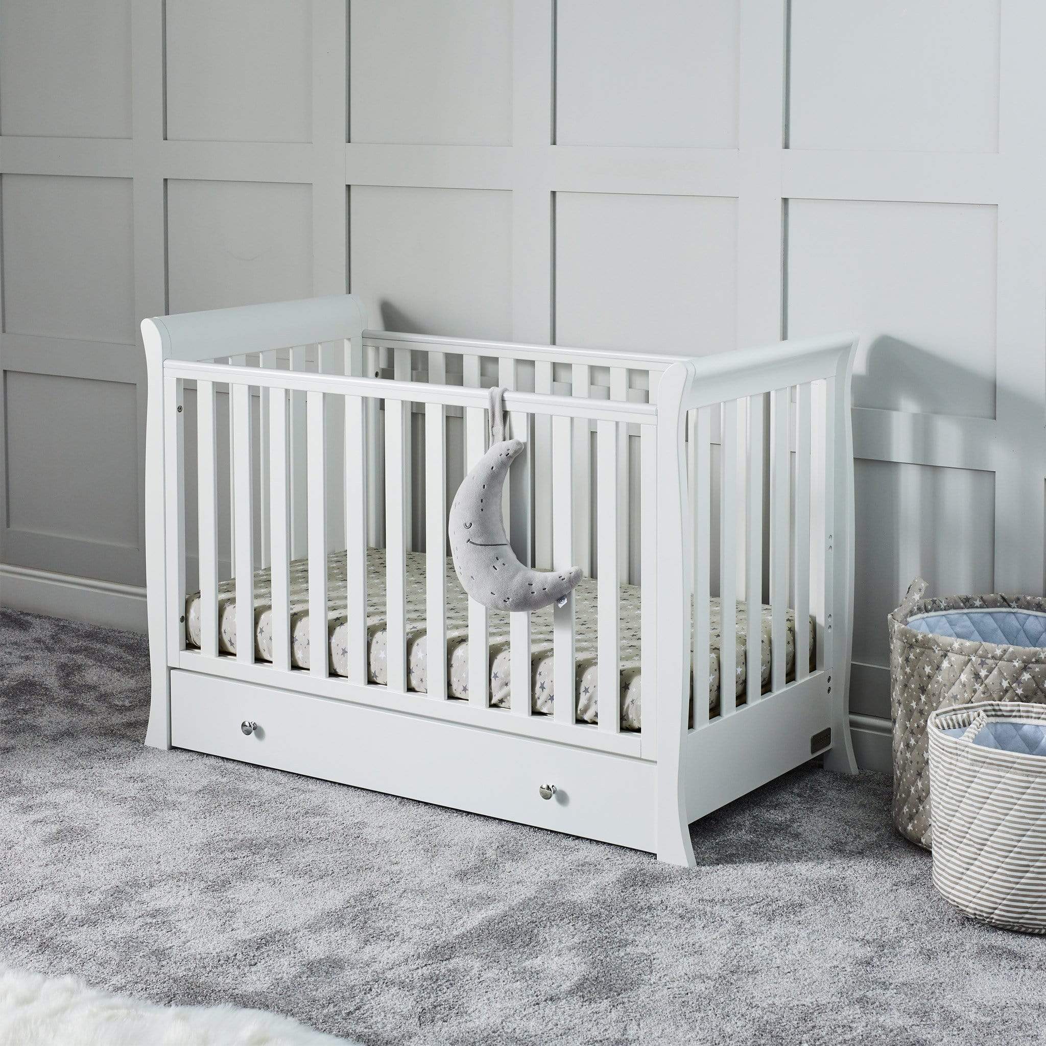 Ickle Bubba Cot Beds Ickle Bubba Snowdon 4 in 1 Mini Cot Bed - White