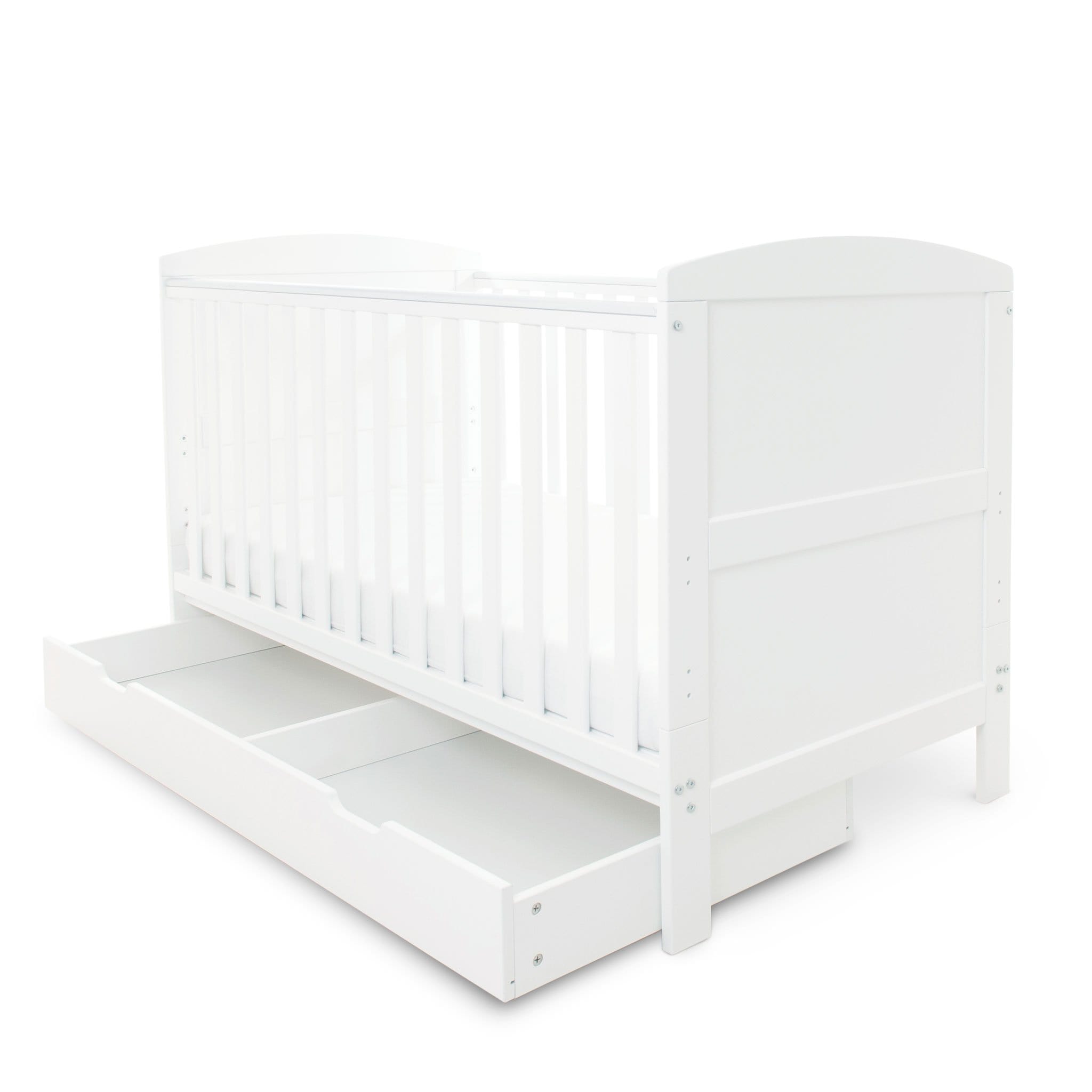 Ickle Bubba Cot Beds Ickle Bubba Coleby Classic Cot Bed with Under Drawer White