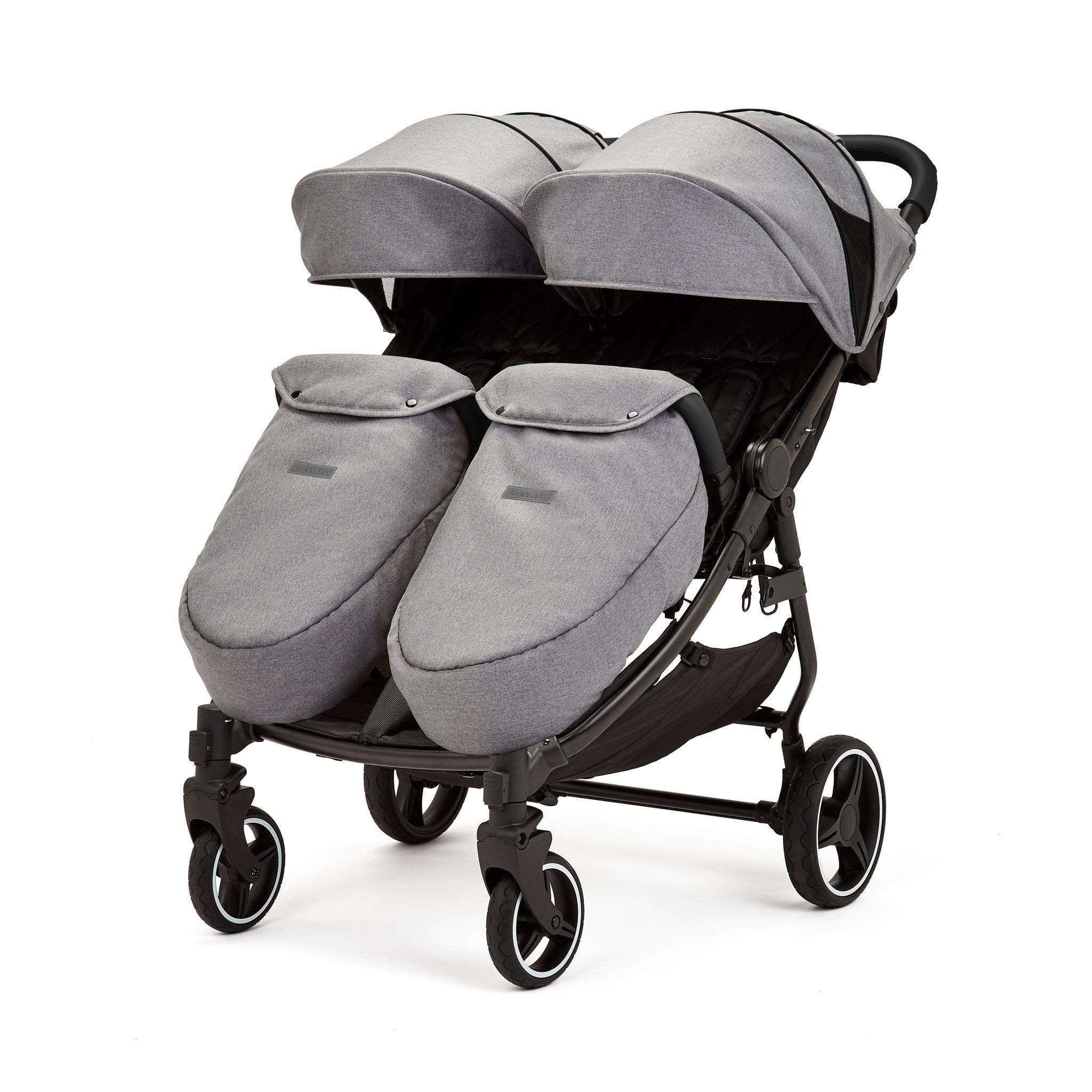 Ickle Bubba double buggies Ickle Bubba Venus Max Double Stroller Black/Space Grey/Black 16-004-200-014