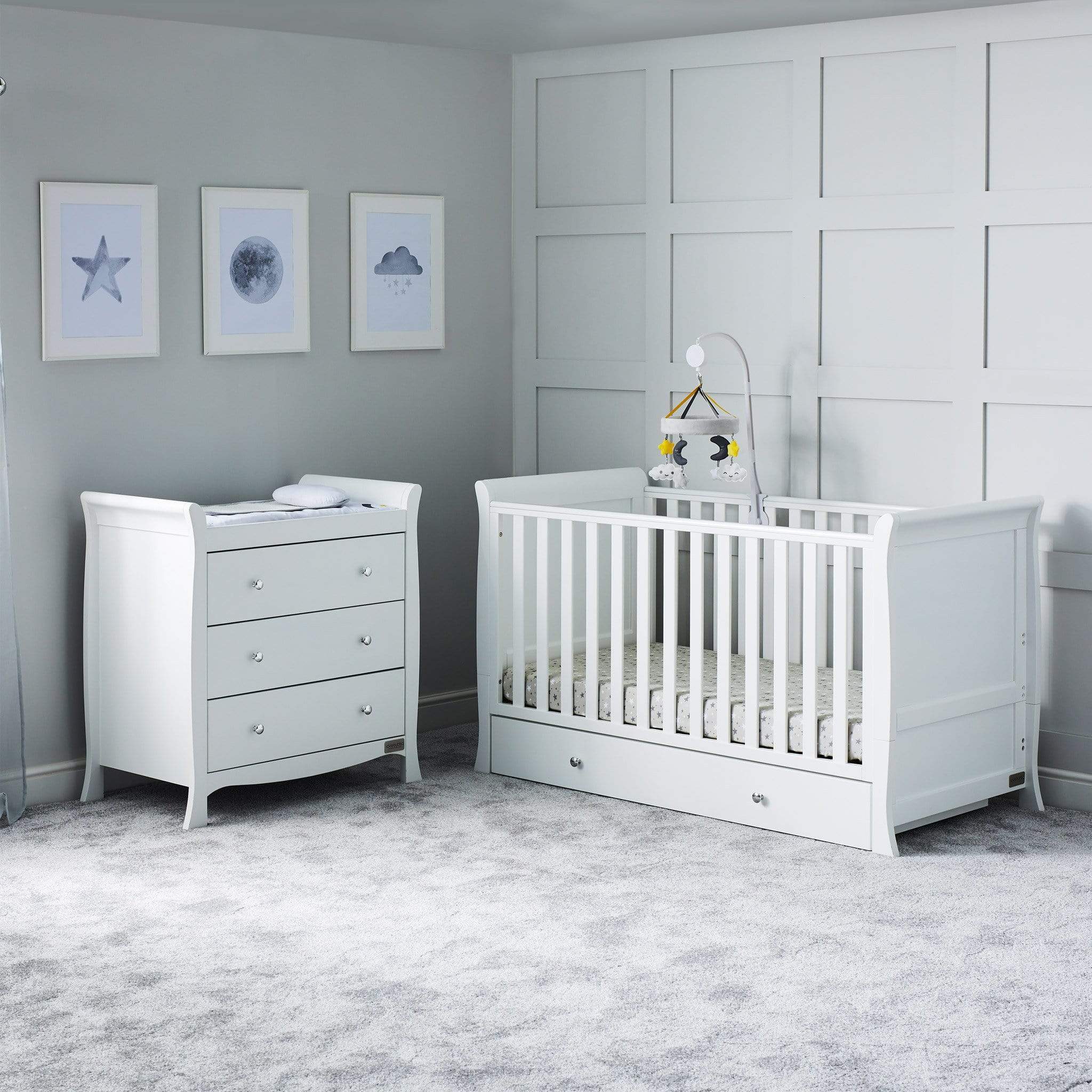 Ickle Bubba Nursery Room Sets Ickle Bubba Snowdon Classic 2 Piece Furniture Set - White