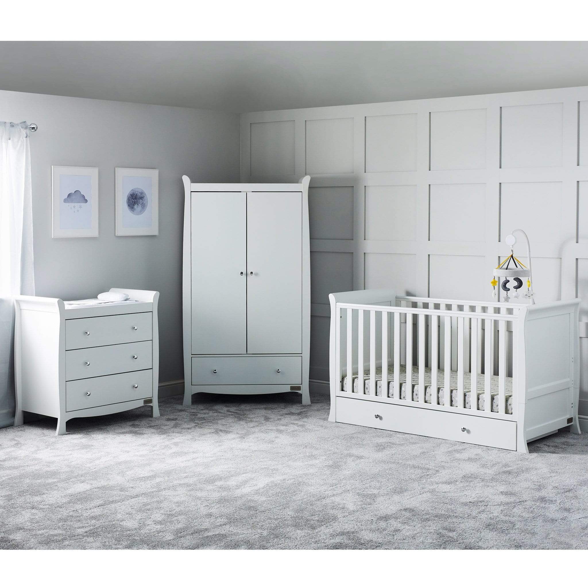 Ickle Bubba Nursery Room Sets Ickle Bubba Snowdon Classic 3 Piece Furniture Set - White