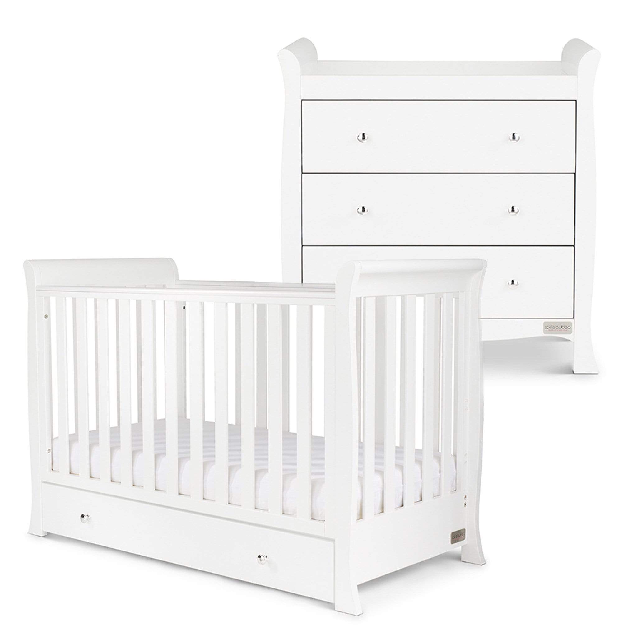 Ickle Bubba Nursery Room Sets Ickle Bubba Snowdon 4 in 1 Mini 2 Piece Furniture Set - White