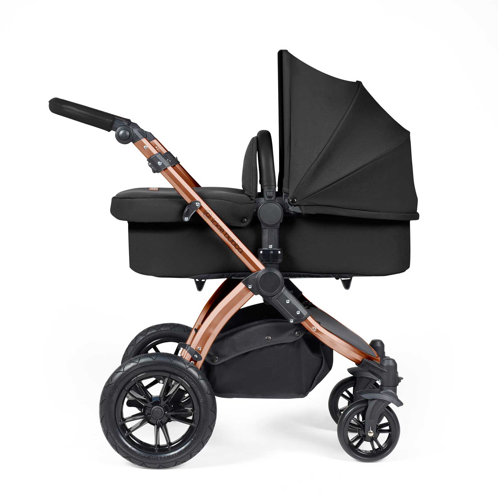 Ickle Bubba travel systems Ickle Bubba Stomp Luxe 2 in 1 Plus Pushchair & Carrycot - Bronze/Midnight/Black 10-003-001-139