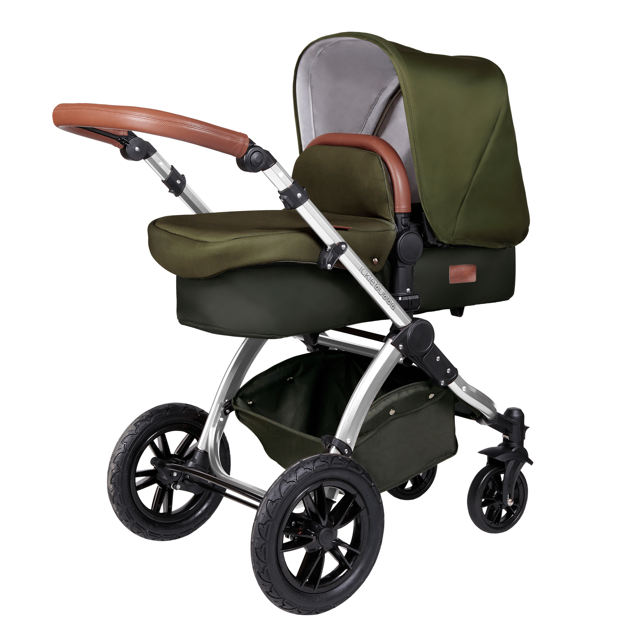 Ickle Bubba travel systems Ickle Bubba Stomp V4 Galaxy Travel System With Base Chrome/Woodland 10-004-200-029