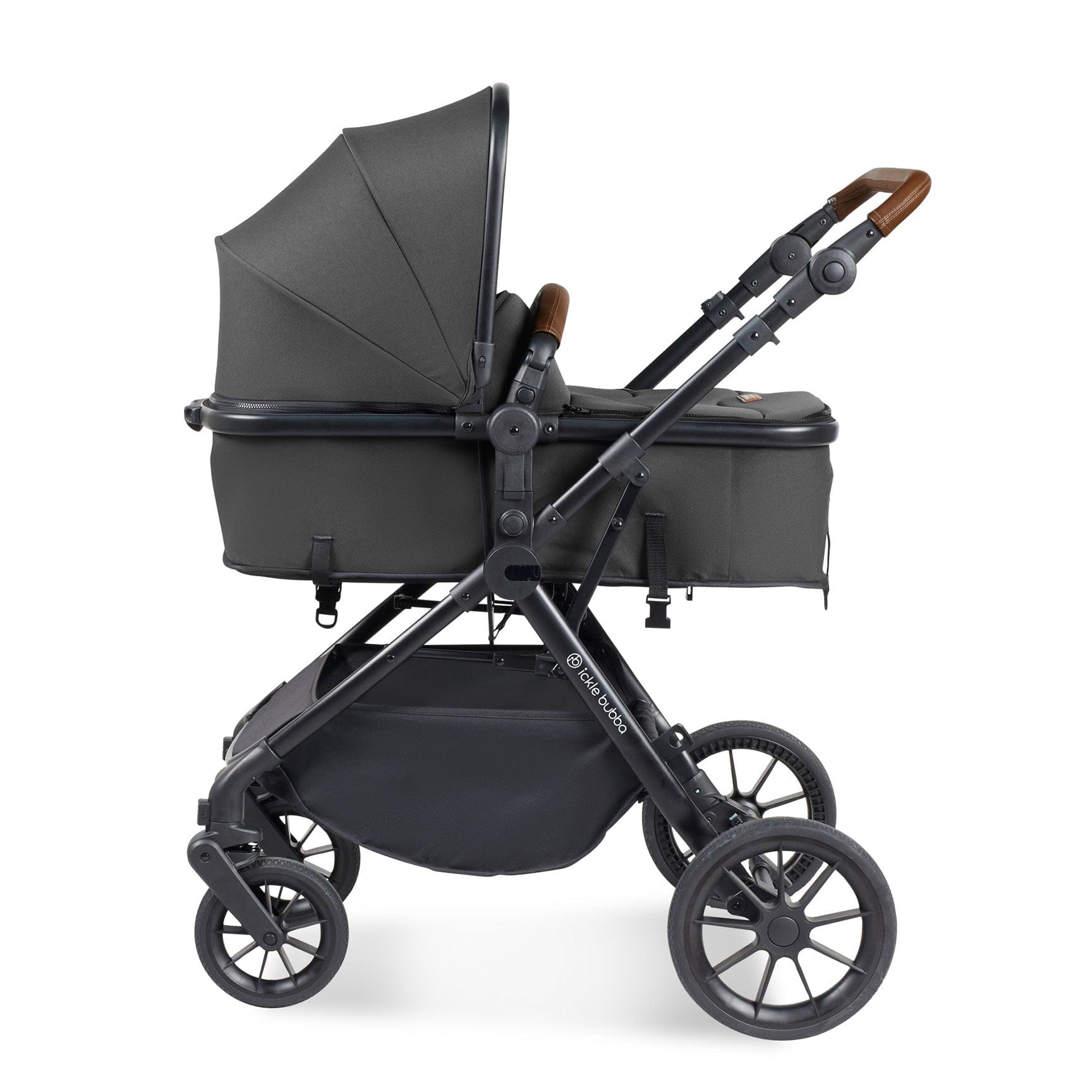 Ickle Bubba travel systems Ickle Bubba Cosmo All-in-One I-Size Travel System with Isofix Base - Black/Graphite Grey 10-007-300-007