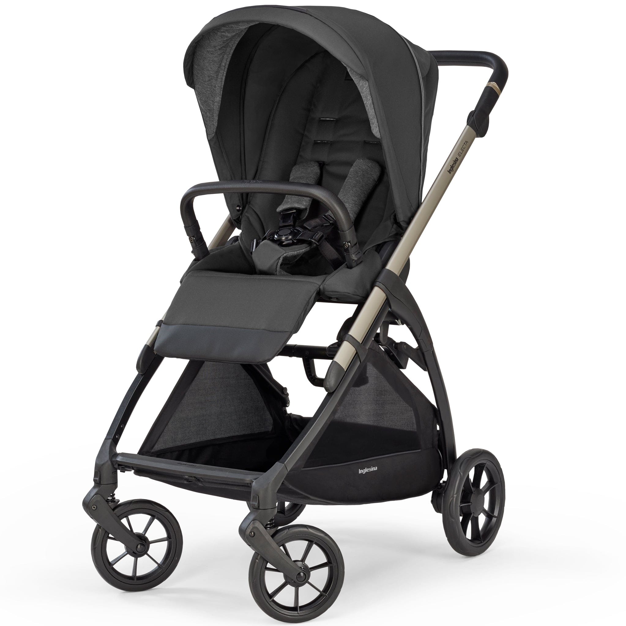 Inglesina travel systems Inglesina Electa System Quattro in Upper Black with Darwin car seat and i-Size base ELC-UPP-BLK