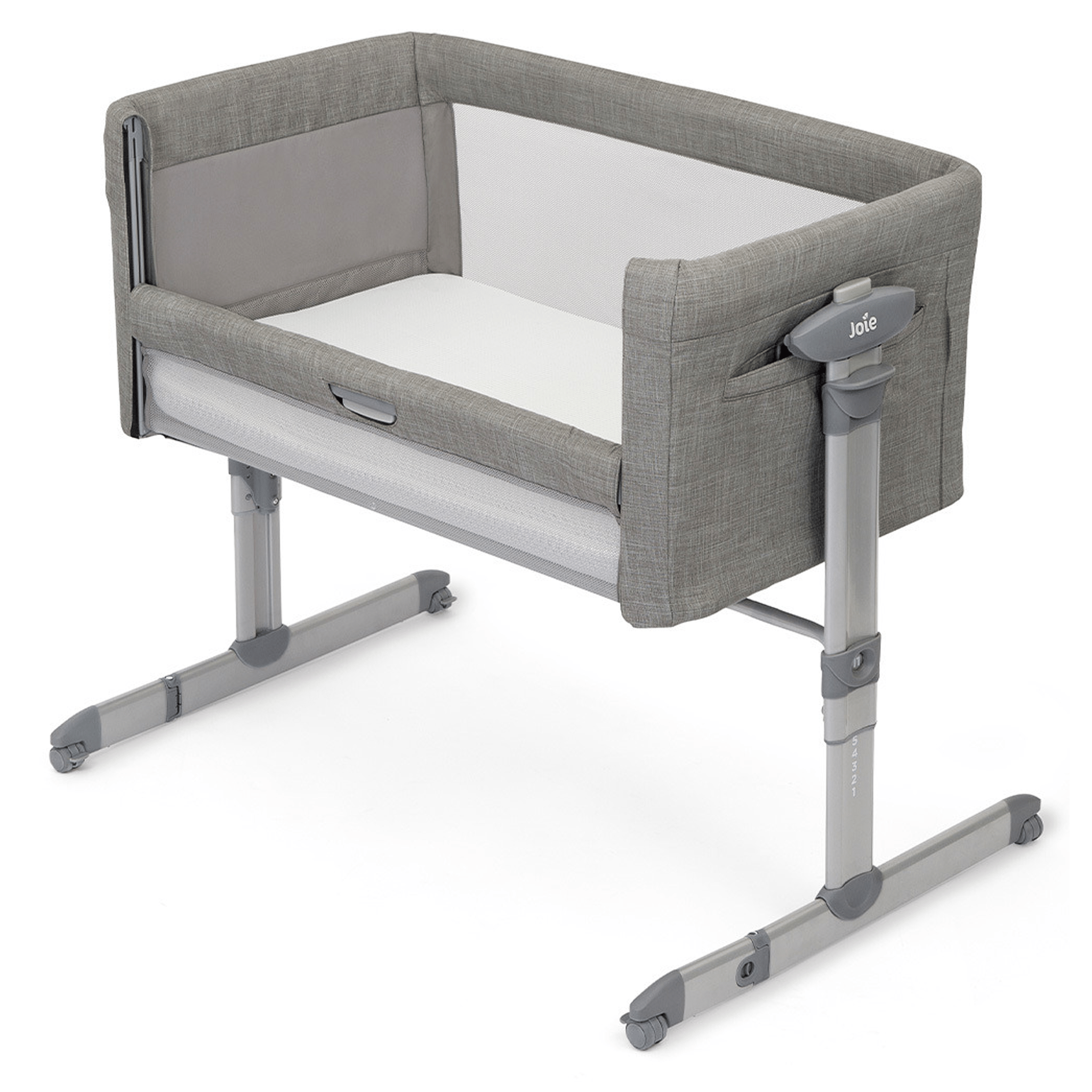 Joie cribs Joie Roomie Glide Side-Sleeping Crib Foggy Grey P1814AAFGY000