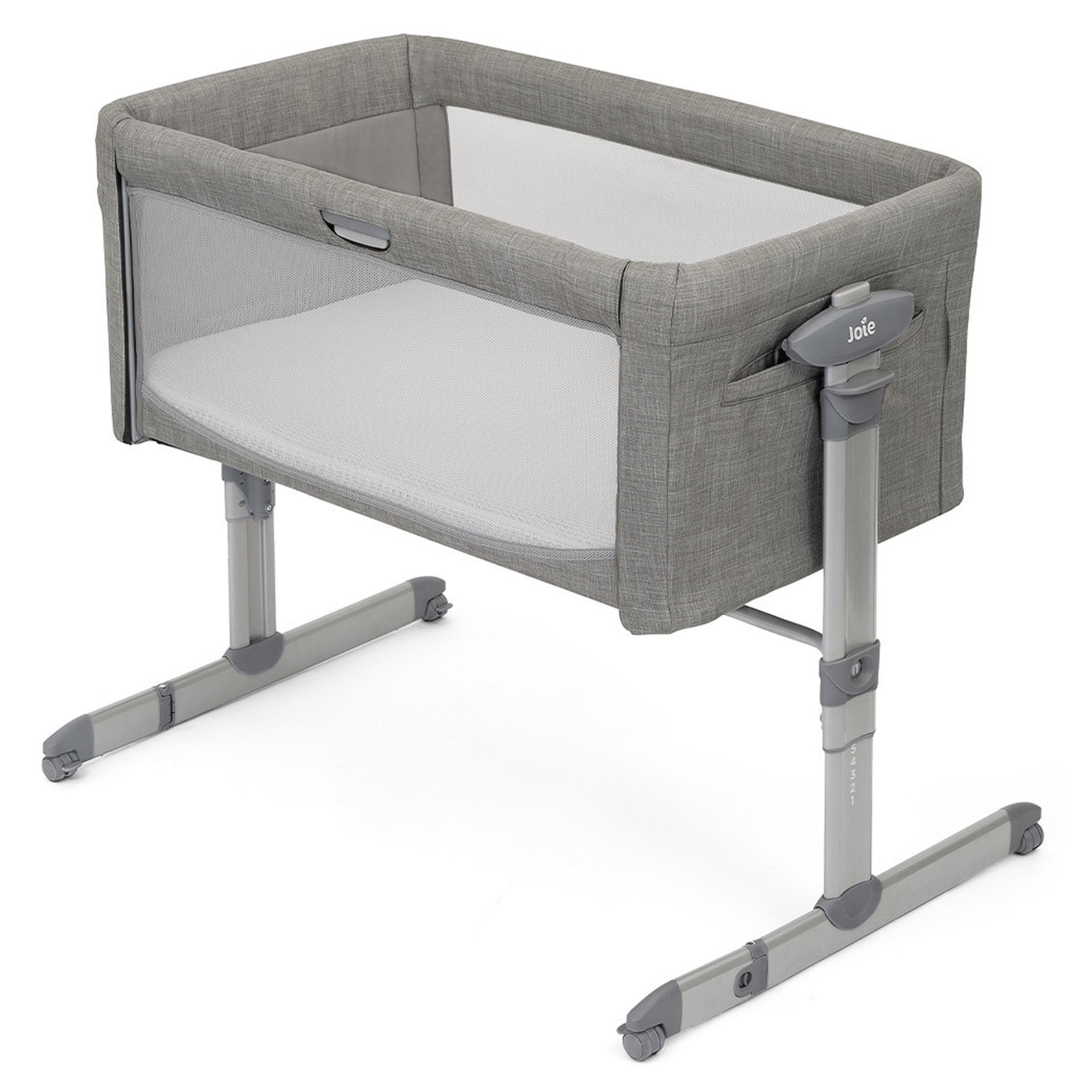 Joie cribs Joie Roomie Glide Side-Sleeping Crib Foggy Grey P1814AAFGY000