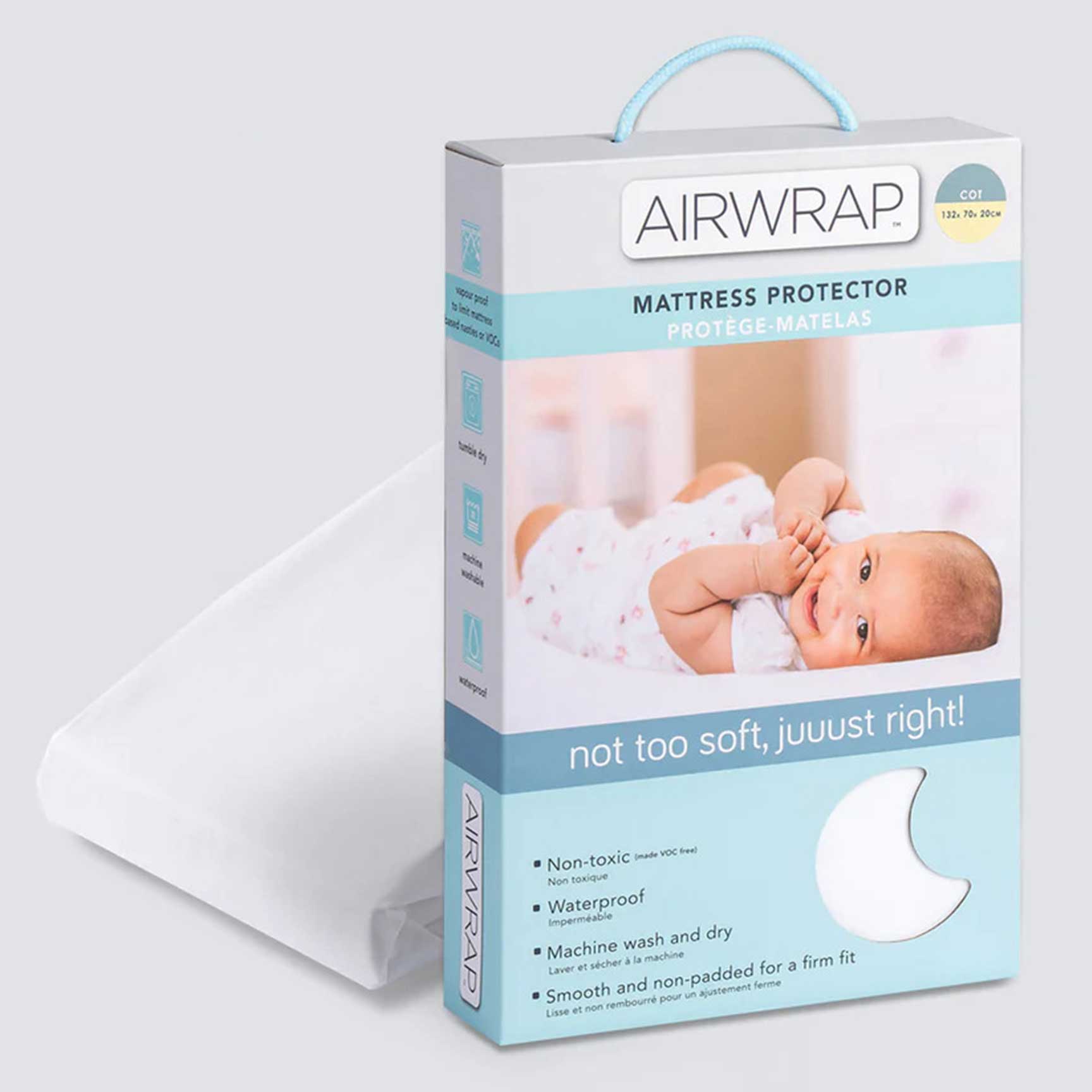 Little Linen Airwrap Mattress Protector Cot Bed 20-46-007