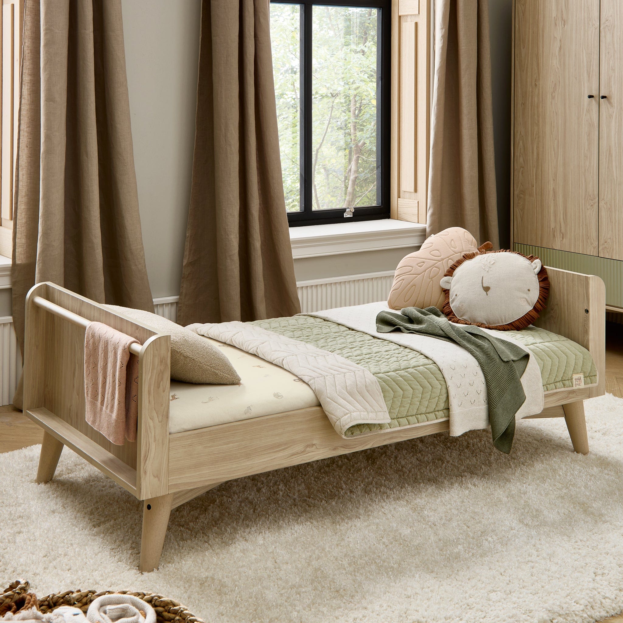 Mamas & Papas cot bed room sets Mamas & Papas Coxley 3 Piece Cotbed Range in Natural/Olive