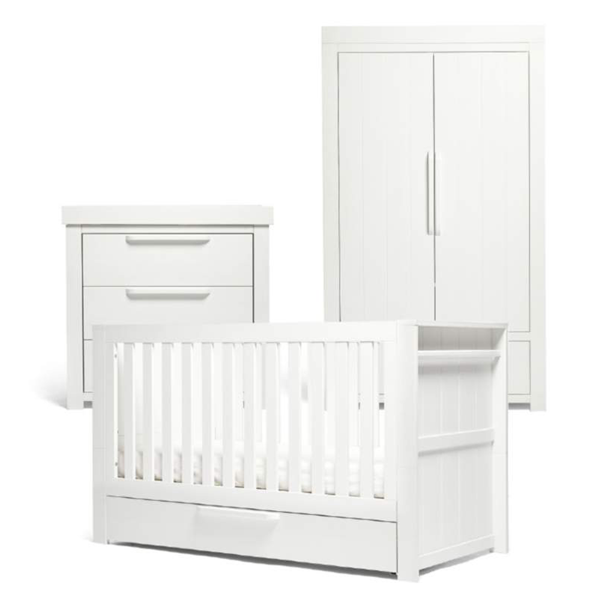 Mamas & Papas Franklin 3 Piece Cot Bed Roomset White Wash