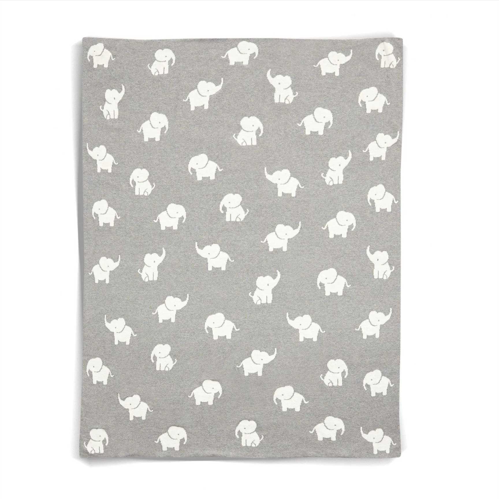 Mamas & Papas Cot & Cot Bed Blankets Mamas & Papas Welcome To The World Knitted Elephant Blanket - Grey