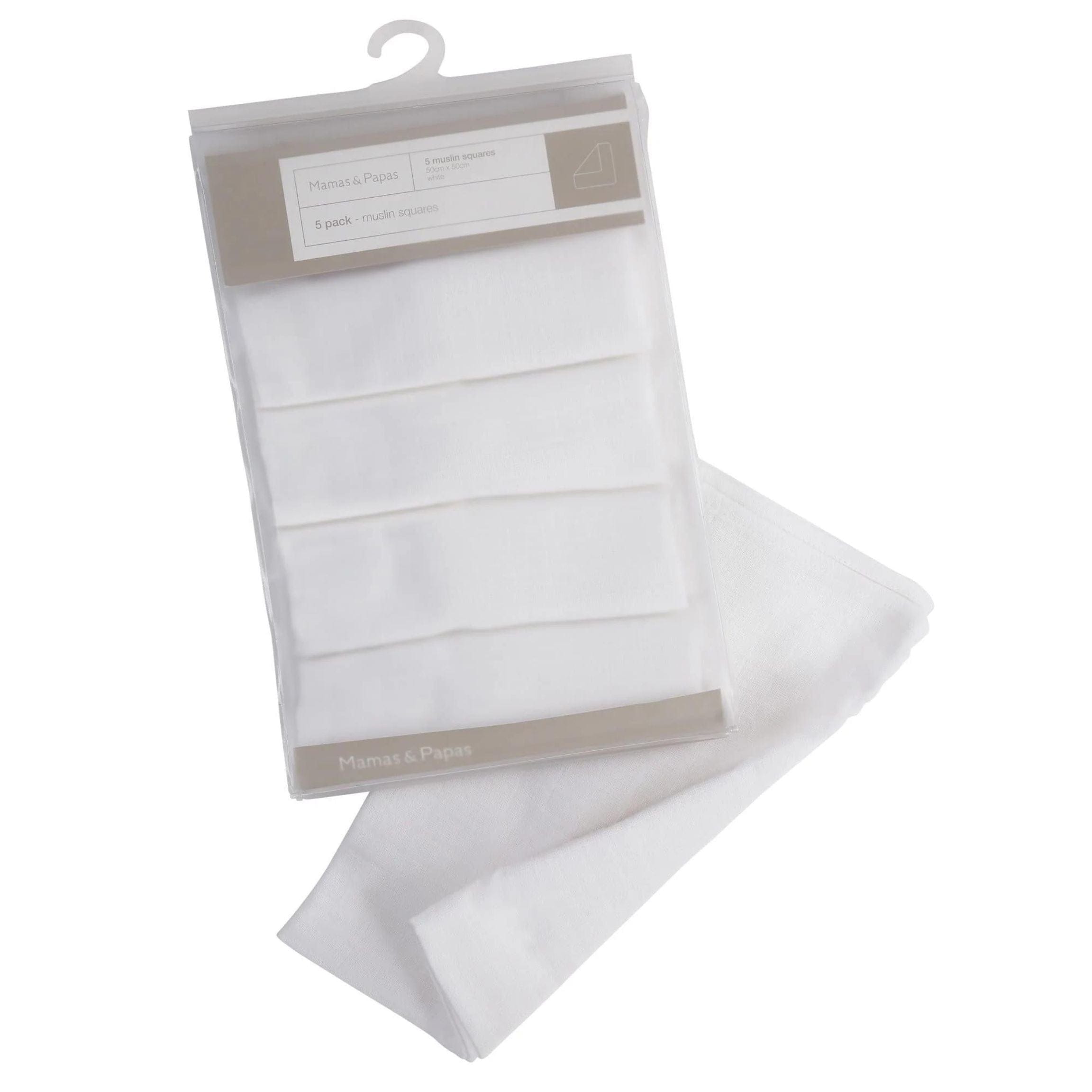 Mamas & Papas muslins Mamas & Papas 5 Pack of Muslin Squares - White 723102700