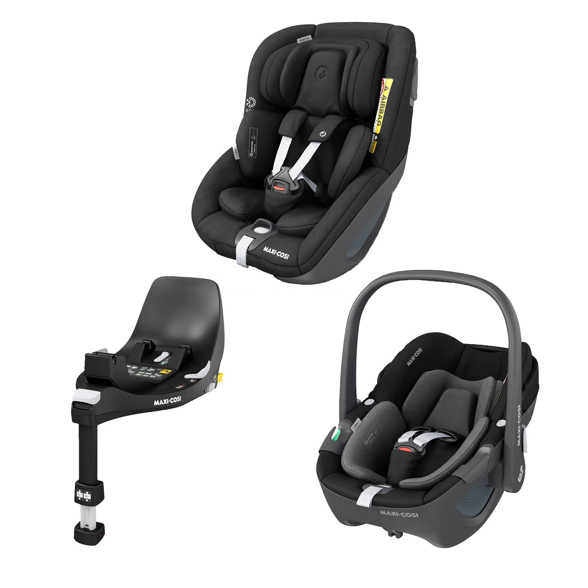 Maxi-Cosi baby car seats Maxi-Cosi Pebble 360, Pearl 360 & Familyfix 360 Base Bundle - Black KF52100000