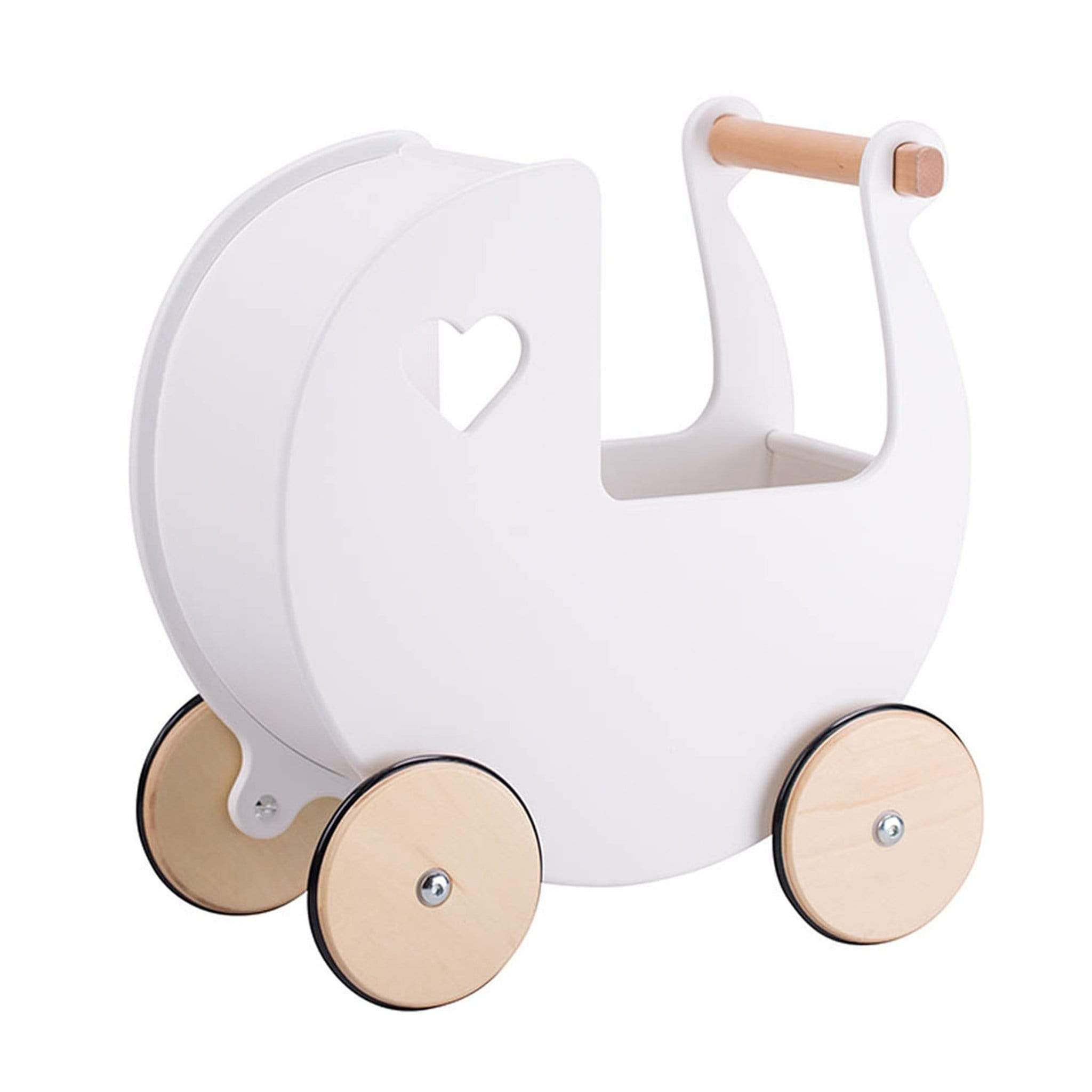 Moover push along toys Moover Wooden Dolls Pram White MVPRAMW