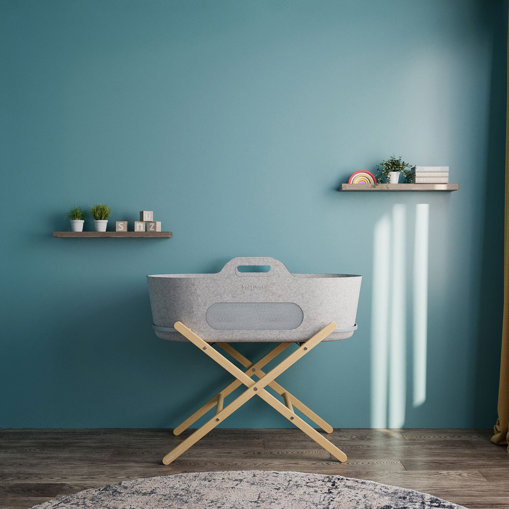 SnuzPod moses baskets SnüzPod Baskit with Natural Stand in Light Grey FSB001AA