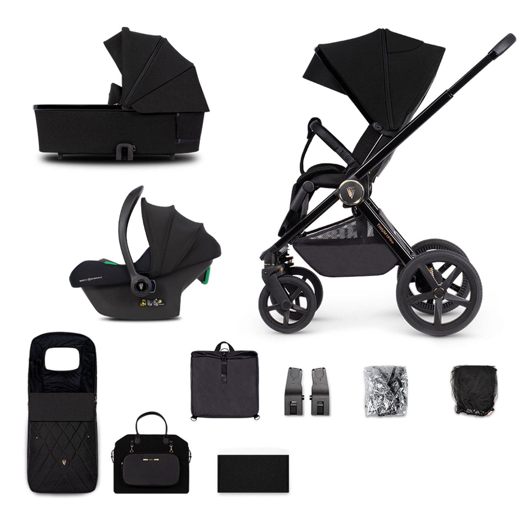 Venicci baby prams Venicci Tinum Upline Ultralite 3in1 - All Black