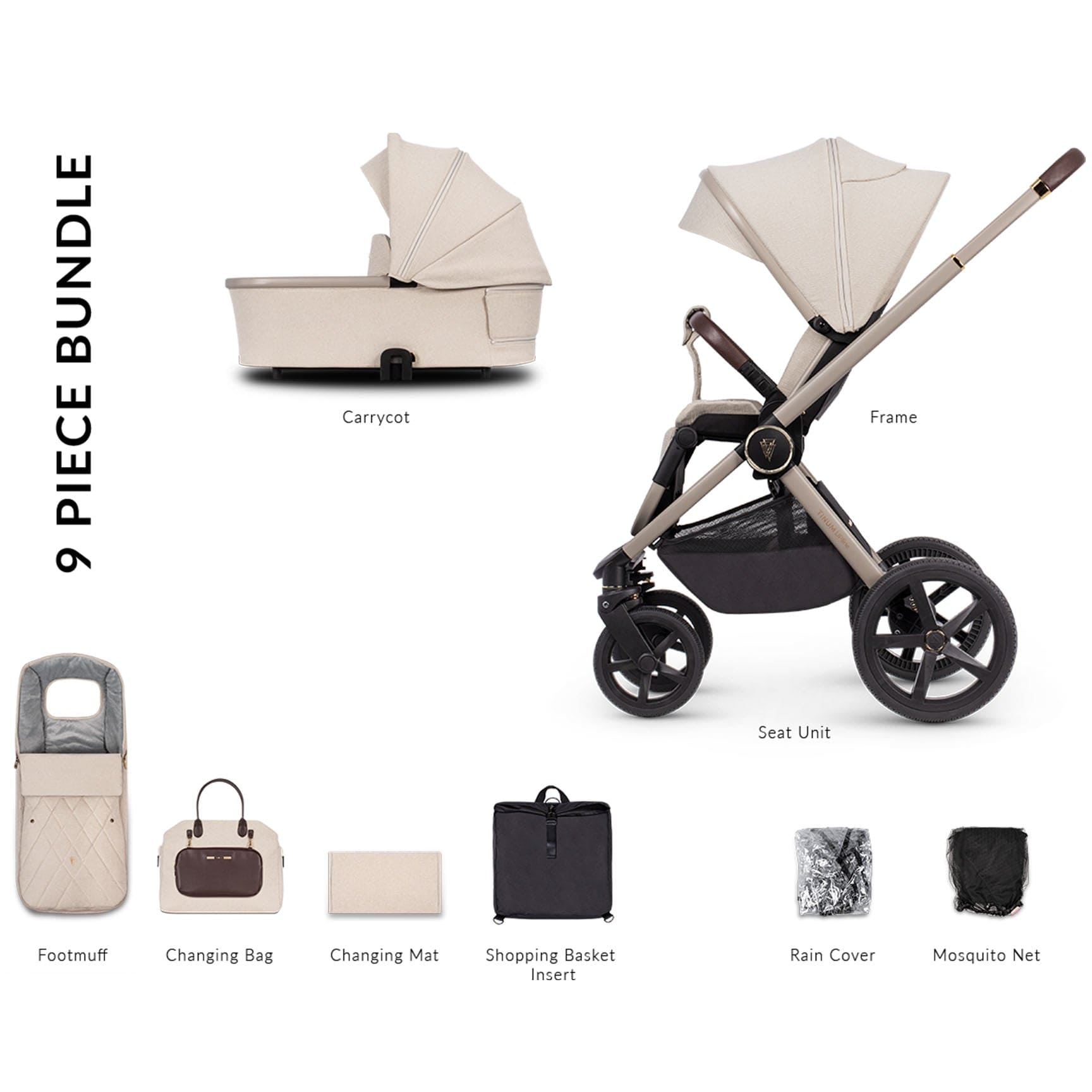 Venicci baby prams Tinum Upline 2in1 - Stone Beige TINUP_CC_STONEBEIGE