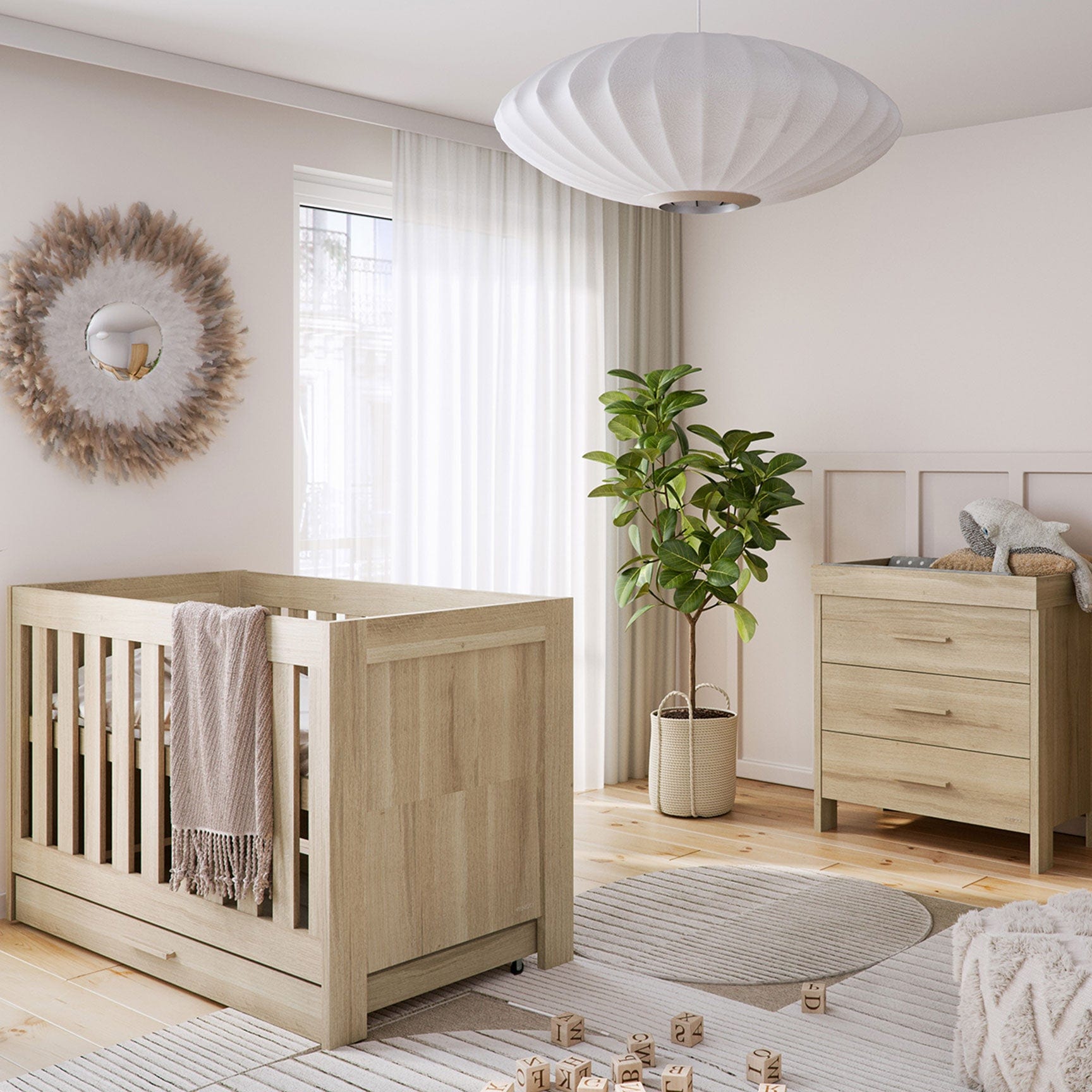 Venicci Nursery Room Sets Venicci Forenzo 2 Piece Dresser Roomset in Honey Oak