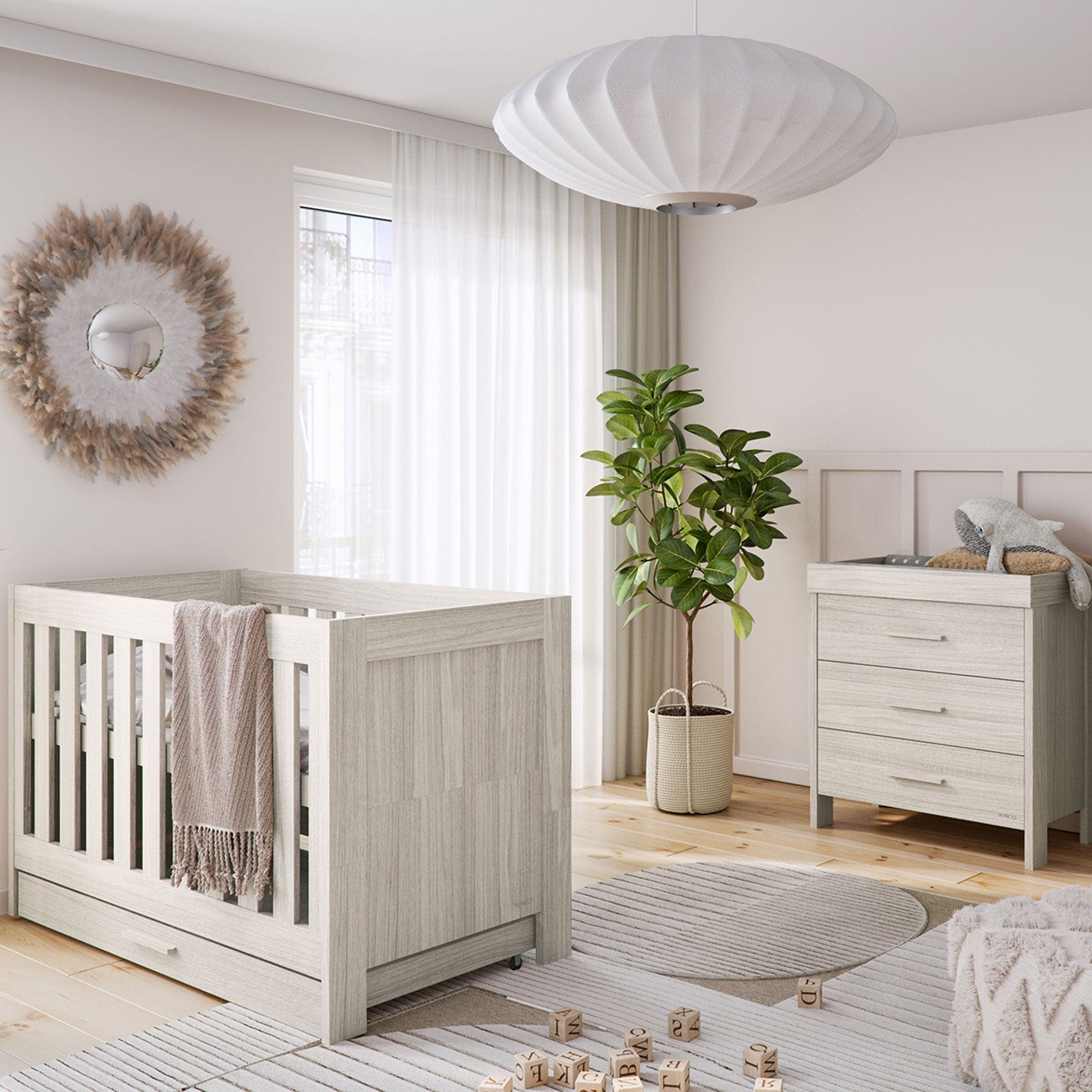 Venicci Nursery Room Sets Venicci Forenzo 2 Piece Dresser Roomset in Nordic White
