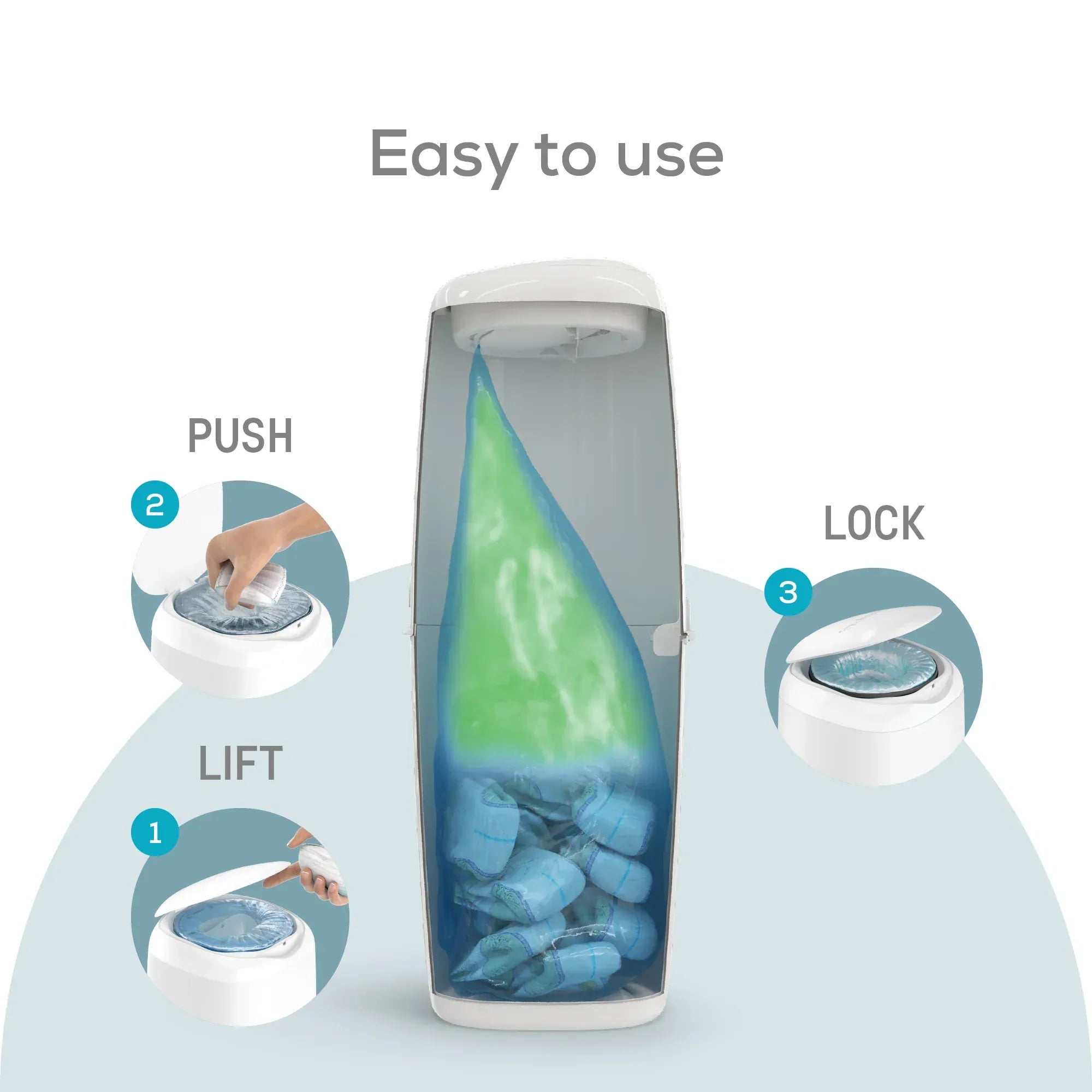 Angelcare room thermometers Angelcare XL Nappy Bin - White AD8000XL-4R