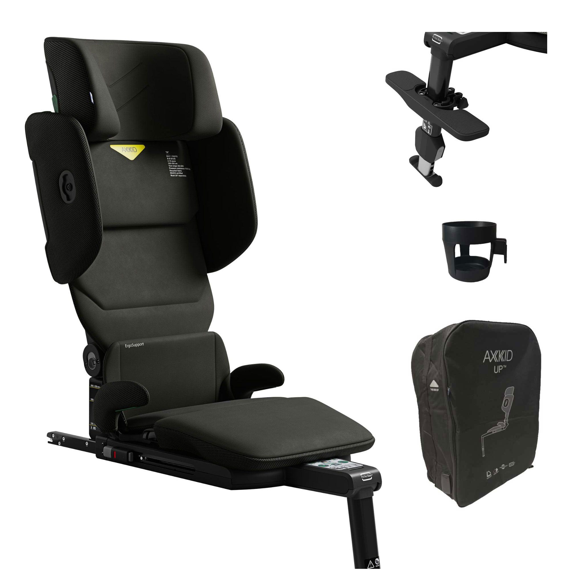 Axkid highback booster seats Axkid Up Highback Booster Seat & Accessories - Forest Moss Green 27050148-1