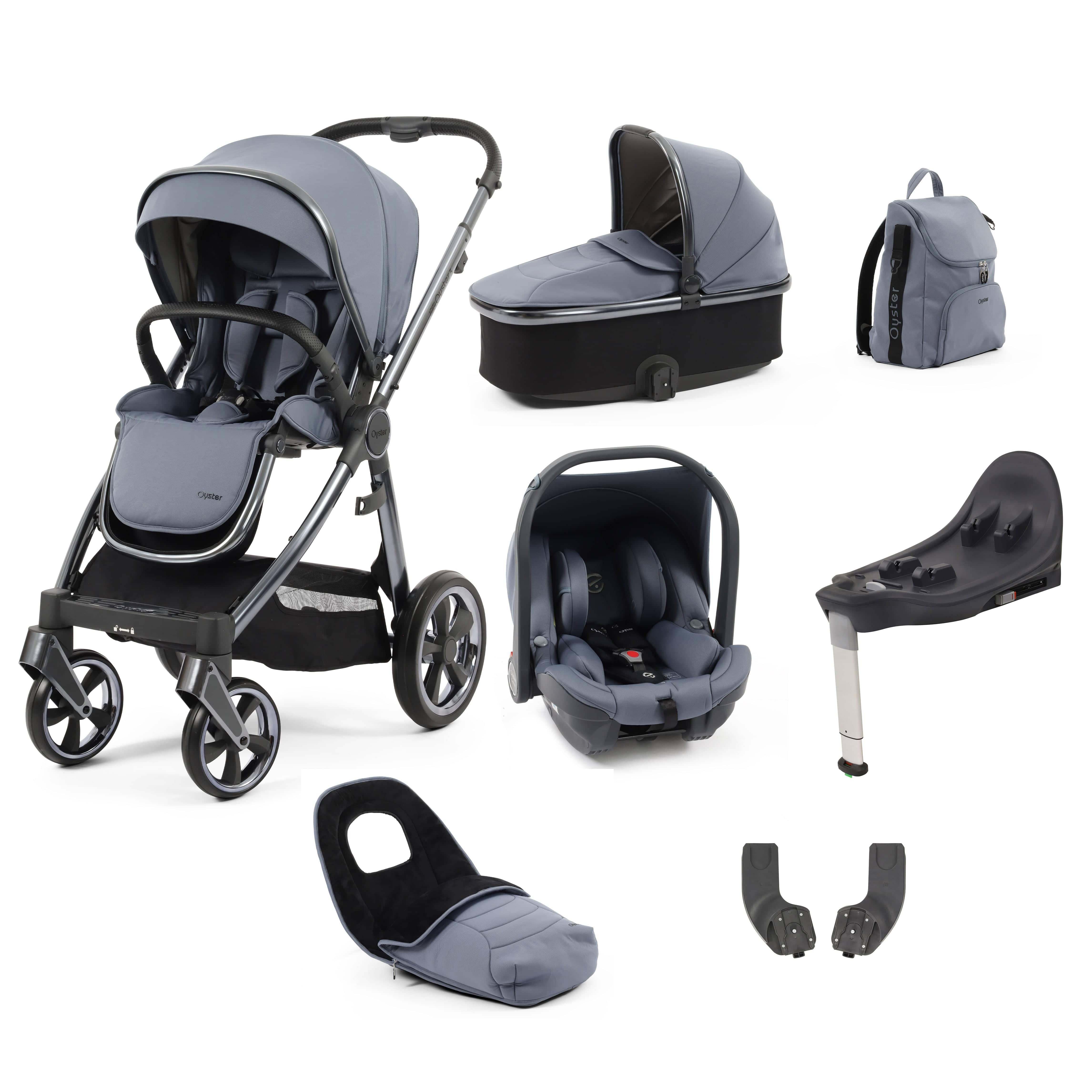BabyStyle travel systems Babystyle Oyster 3 Luxury 7 Piece with Car Seat Bundle in Dream Blue 14772-DMB