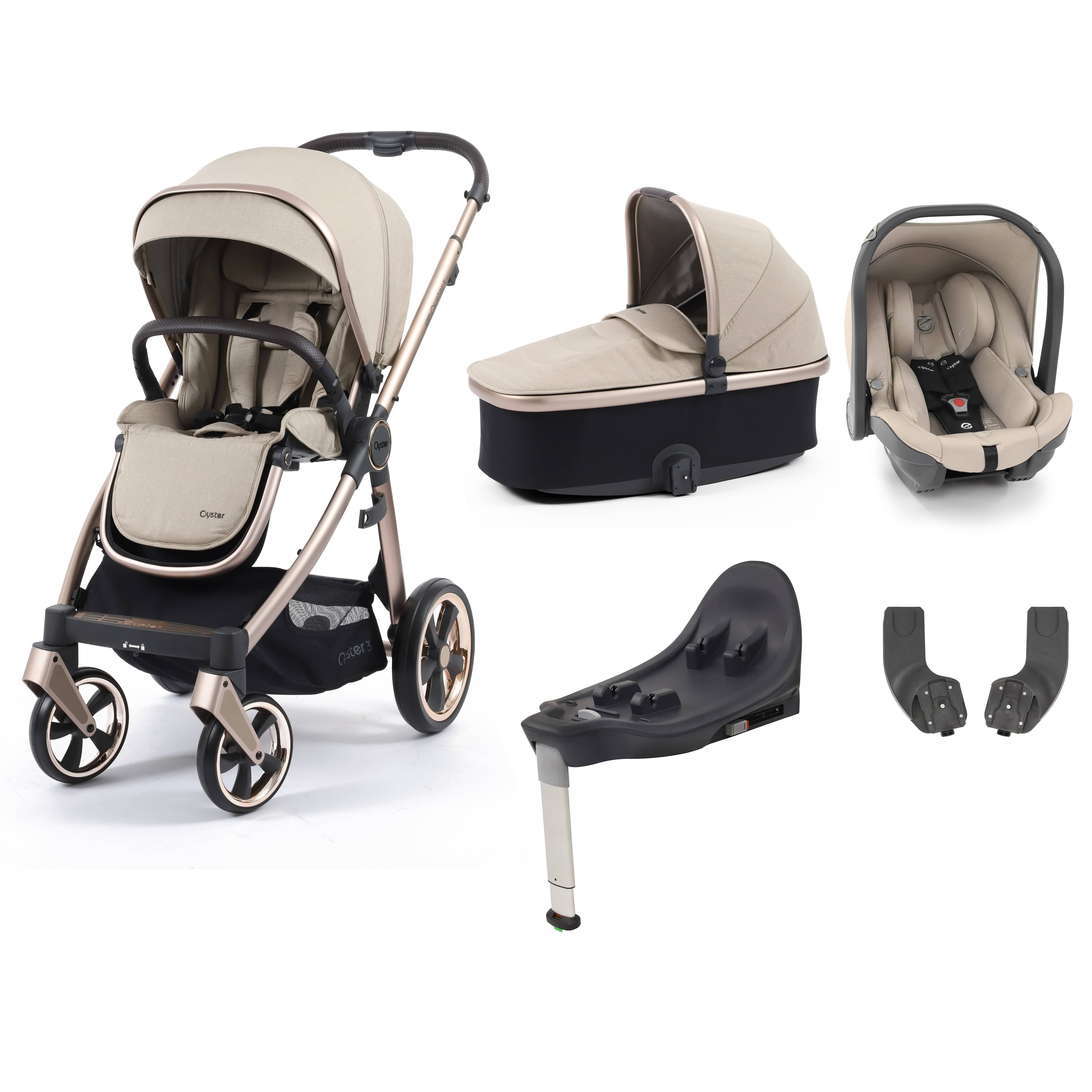 BabyStyle travel systems Babystyle Oyster 3 Essential Bundle with Car Seat - Creme Brulee 14736-CMB