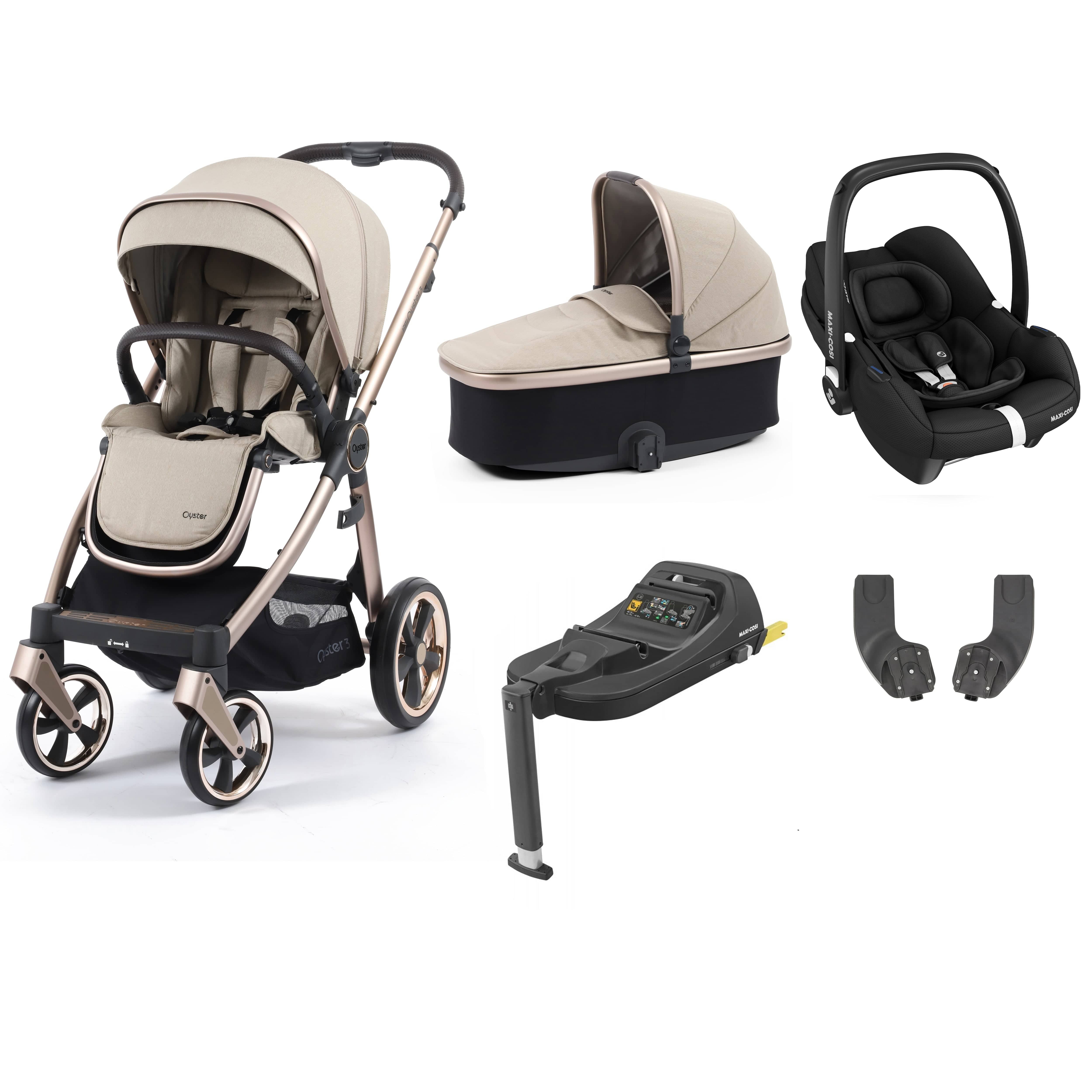 BabyStyle travel systems Babystyle Oyster 3 Essential Bundle with Car Seat - Creme Brulee 14762-CMB