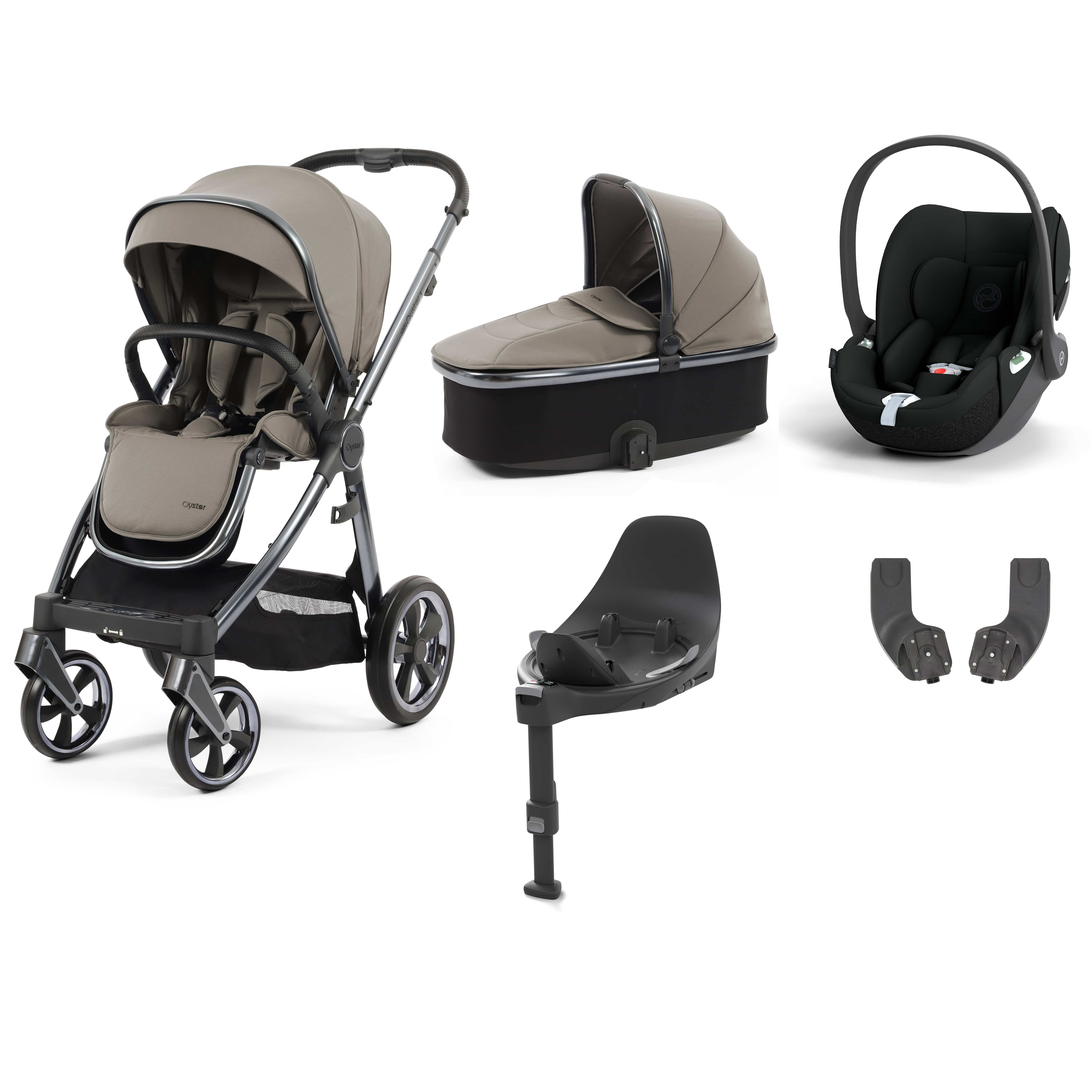 BabyStyle travel systems Babystyle Oyster 3 Essential Bundle with Car Seat - Stone 14753-STN