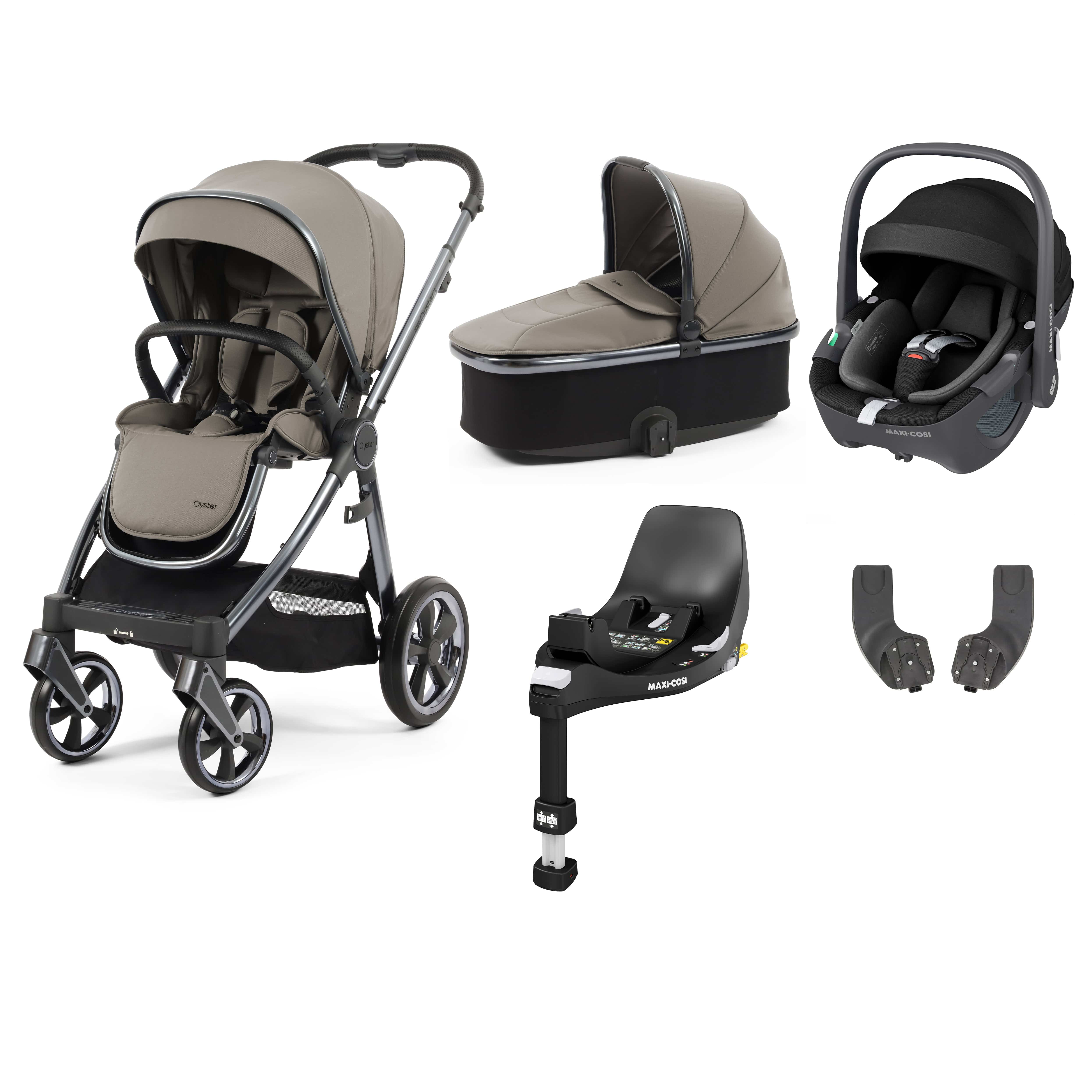 BabyStyle travel systems Babystyle Oyster 3 Essential Bundle with Car Seat - Stone 14760-STN