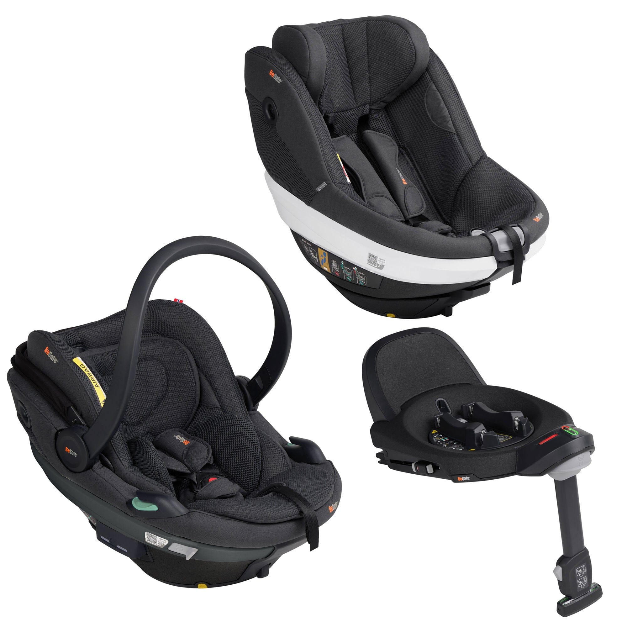 BeSafe baby car seats BeSafe Beyond 2 Complete Bundle - Anthracite Mesh 15495-ANT-MES-2