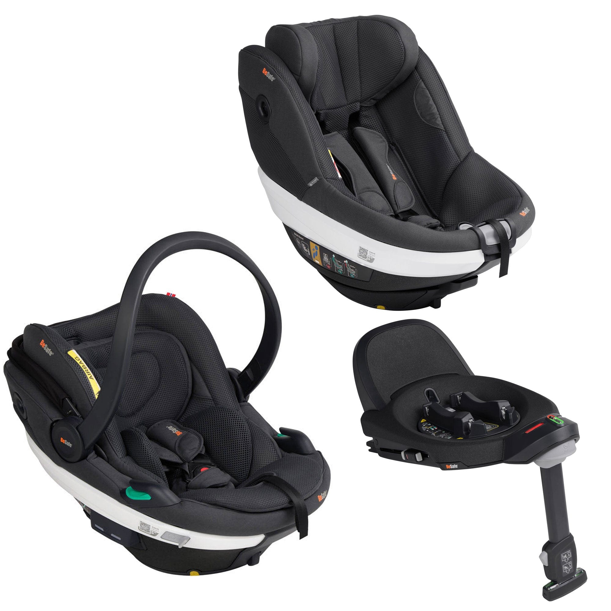 BeSafe Extended Rear Facing Car Seats BeSafe Beyond Complete Bundle (Anthracite Mesh) 15495-ANT-MES