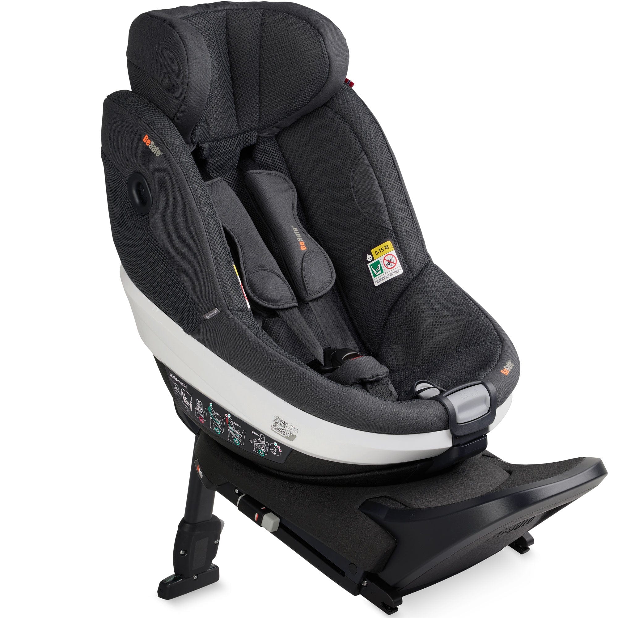 BeSafe Extended Rear Facing Car Seats BeSafe Beyond Car Seat & Base in Anthracite Mesh
